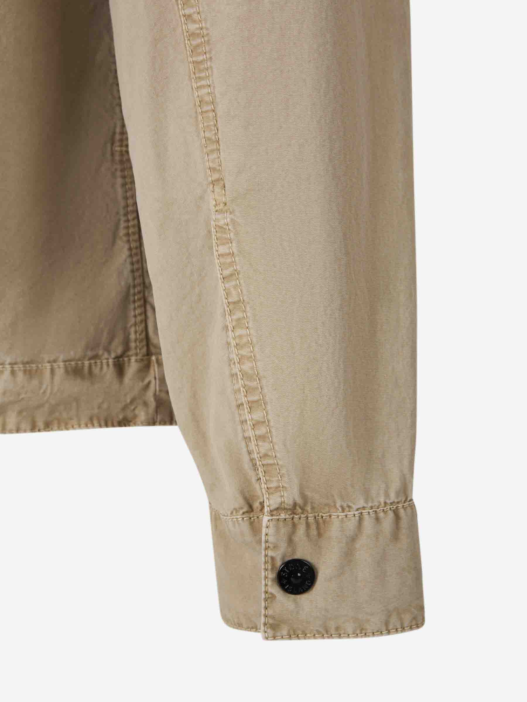 Outlet online Stone Island Hombre Sobrecamisa Algodón Cremallera color Camel sku 513-000041 02 - Foto 7