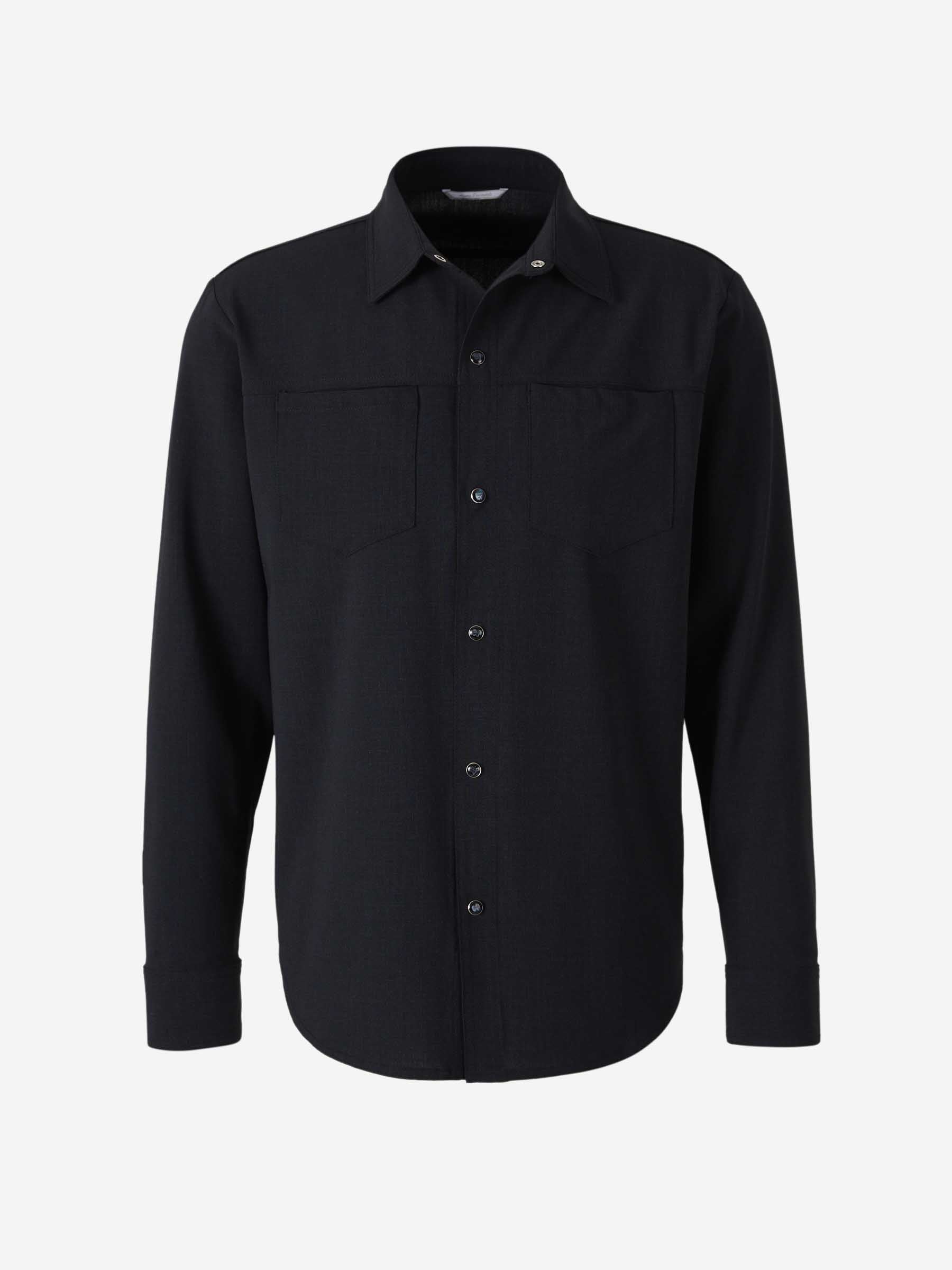 Outlet online Marco Pescarolo Hombre Sobrecamisa Zeus Lana color Azul Noche sku 513-000043 01 - Foto 1