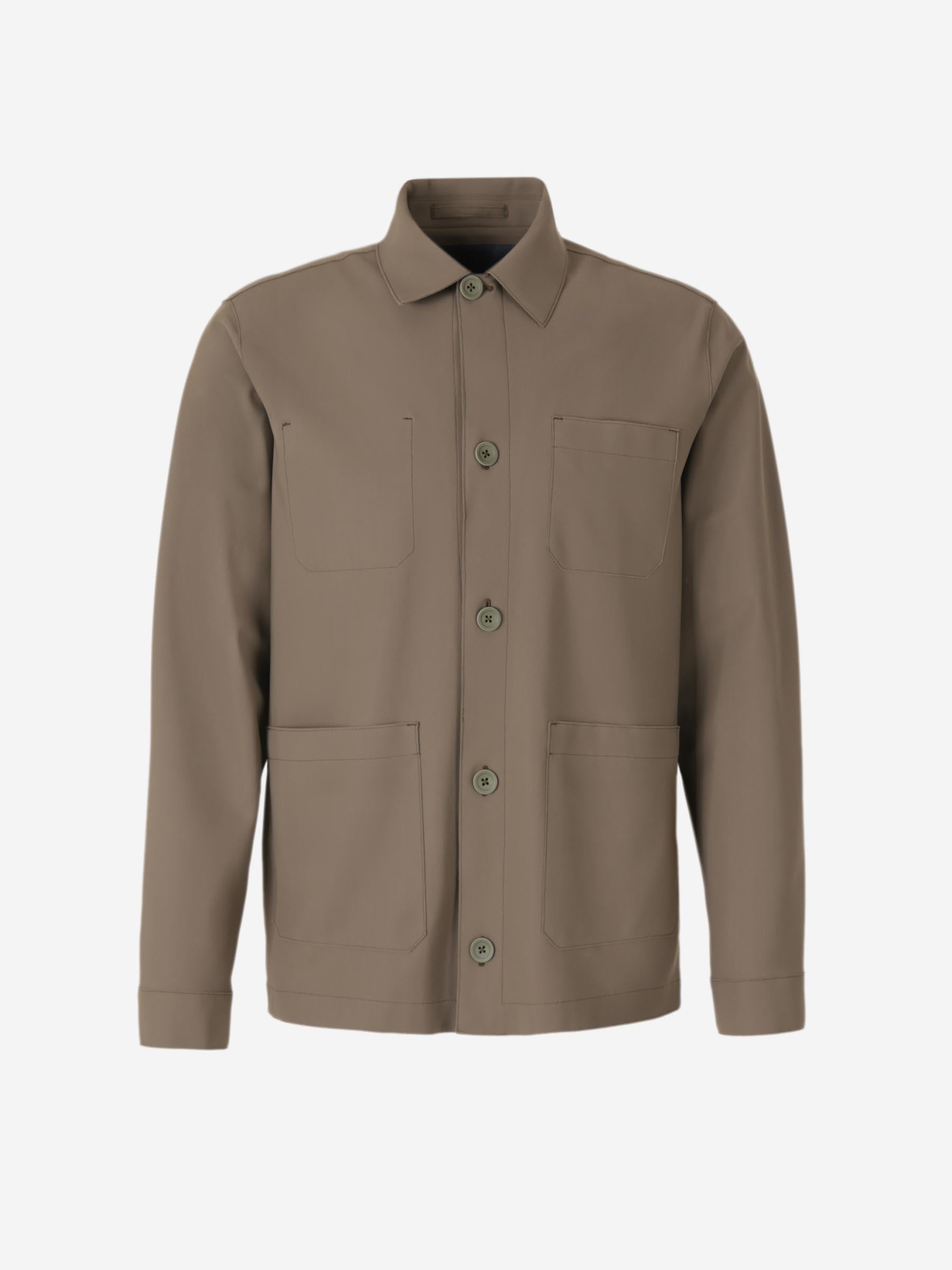 Outlet online Herno Hombre Sobrecamisa Lisa Bolsillos color Verde Militar sku 513-000044 02 - Foto 1