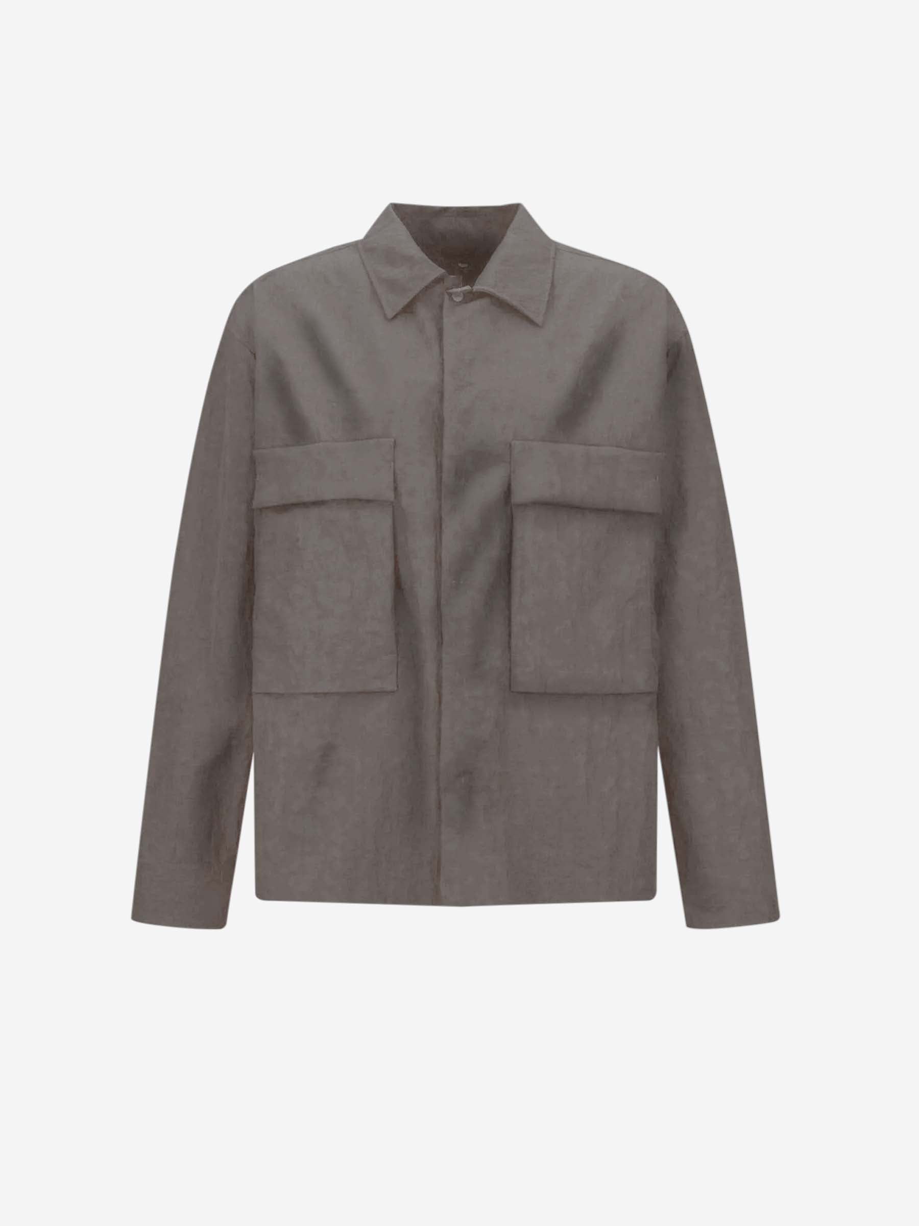 Outlet online Herno Laminar Hombre Sobrecamisa Tech-Crincle color Taupe sku 513-000047 01 - Foto 1