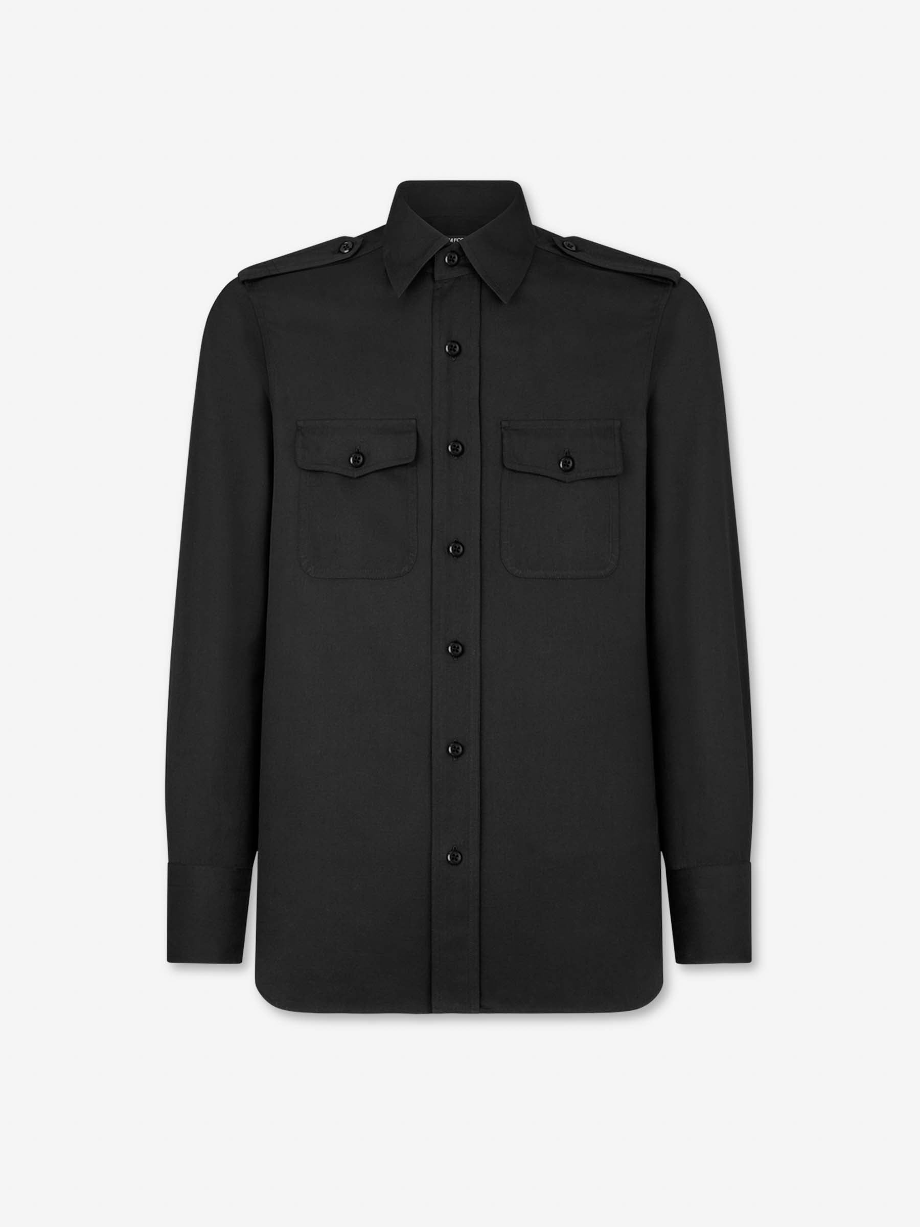 Outlet online Tom Ford Hombre Camisa Lisa Militar color Negro sku 513-000067 01 - Foto 1