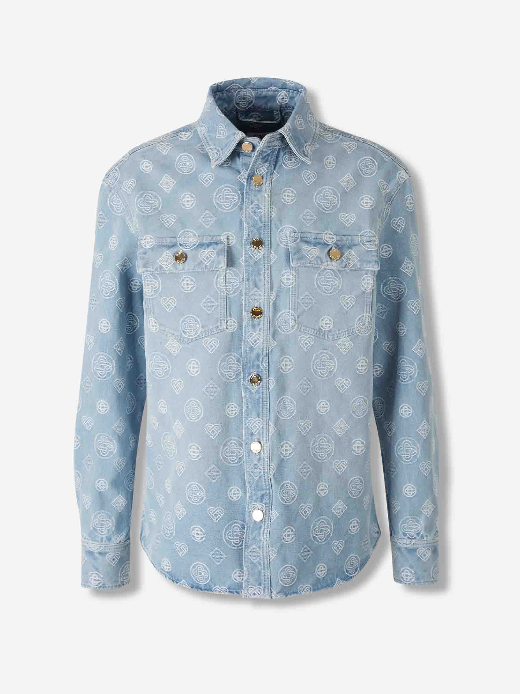 Outlet online Casablanca Hombre Chaqueta Denim Monograma color Azul Denim Claro sku 513-000070 01 - Foto 1