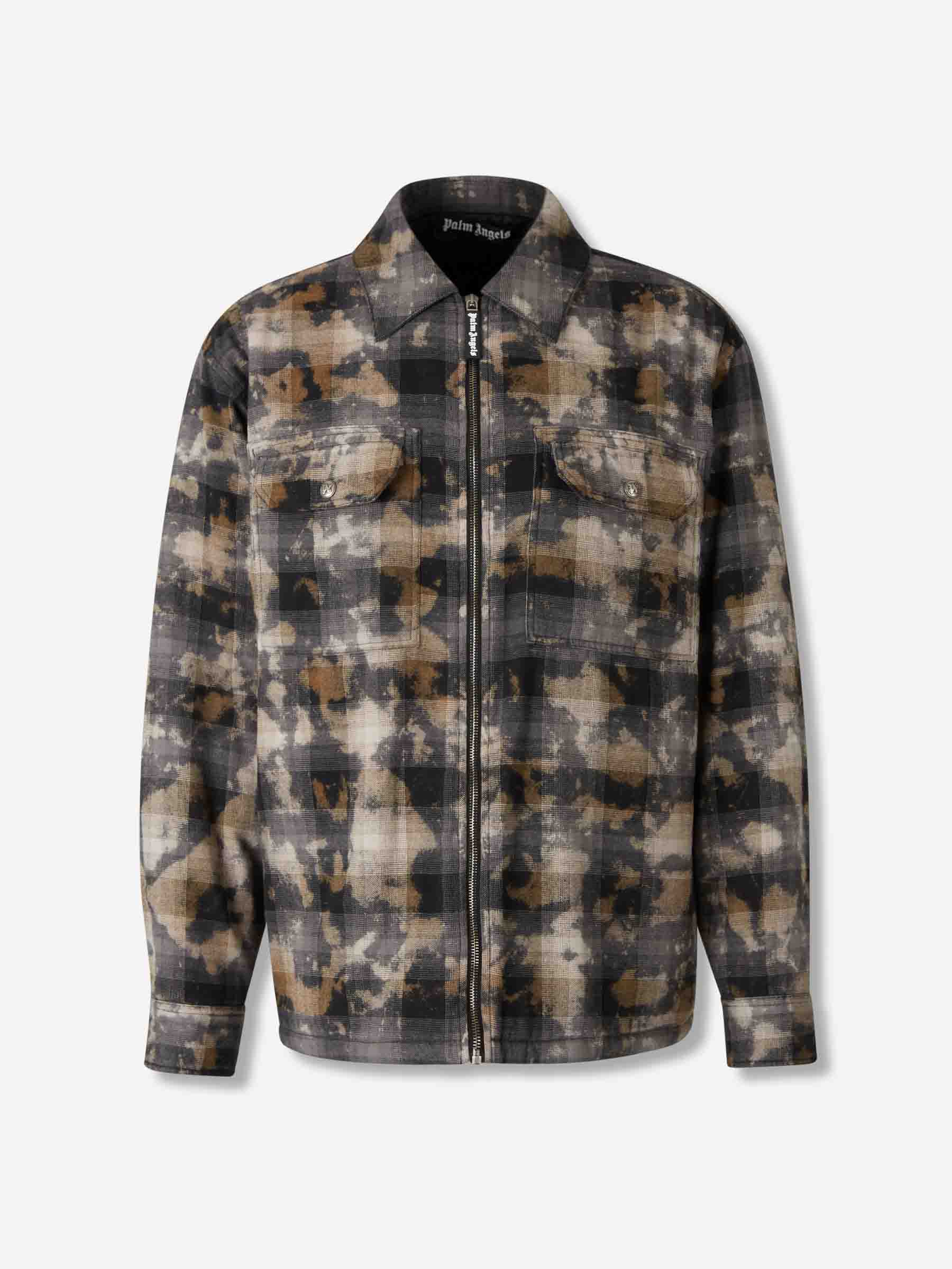 Outlet online Palm Angels Hombre Sobrecamisa Curved Logo color Negro sku 513-000080 01 - Foto 1