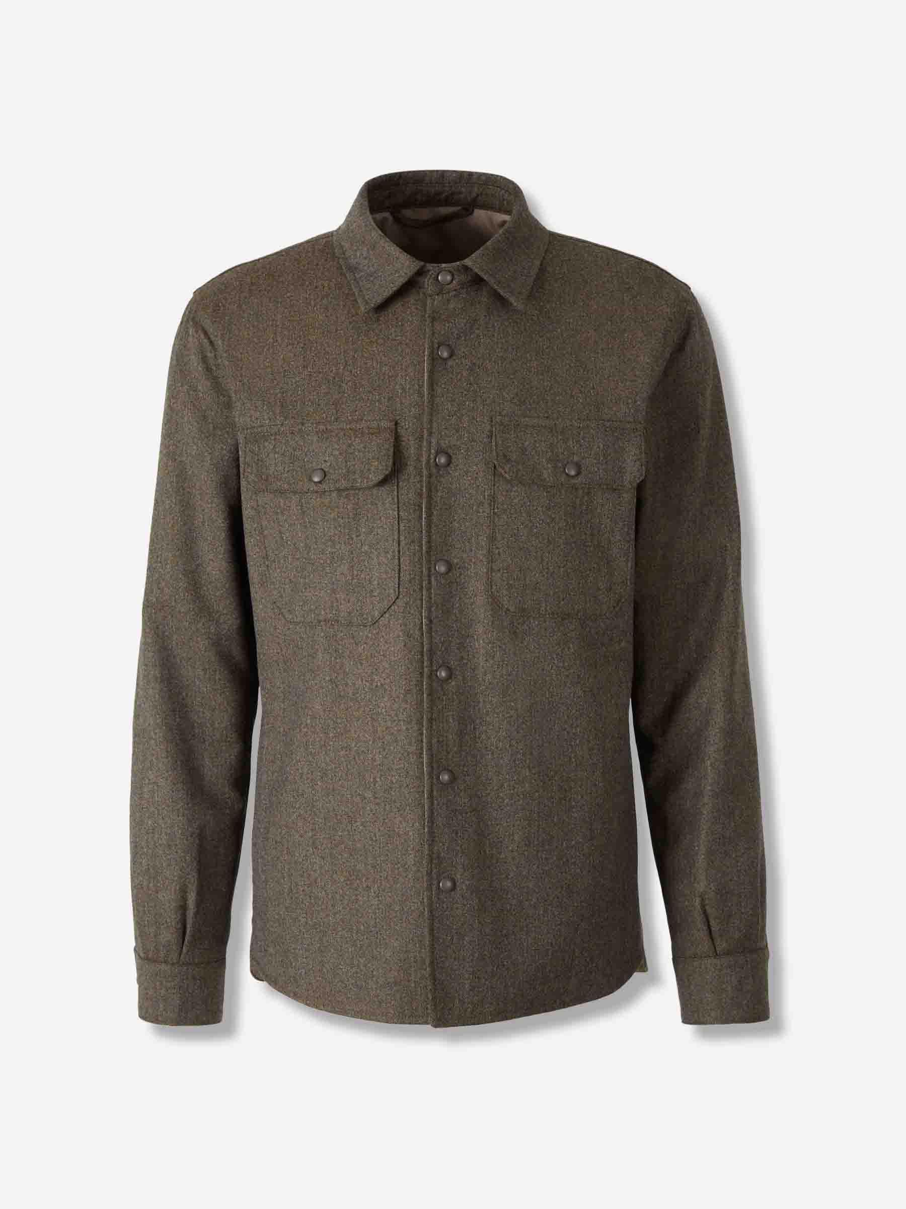 Outlet online Santa Eulalia Hombre Sobrecamisa Lana color Verde Oscuro sku 513-000094 01 - Foto 1