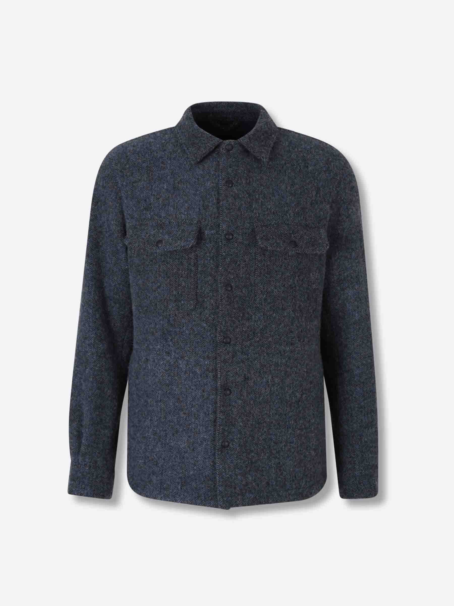 Outlet online Santa Eulalia Hombre Sobrecamisa Lana color Azul Marino sku 513-000095 01 - Foto 1