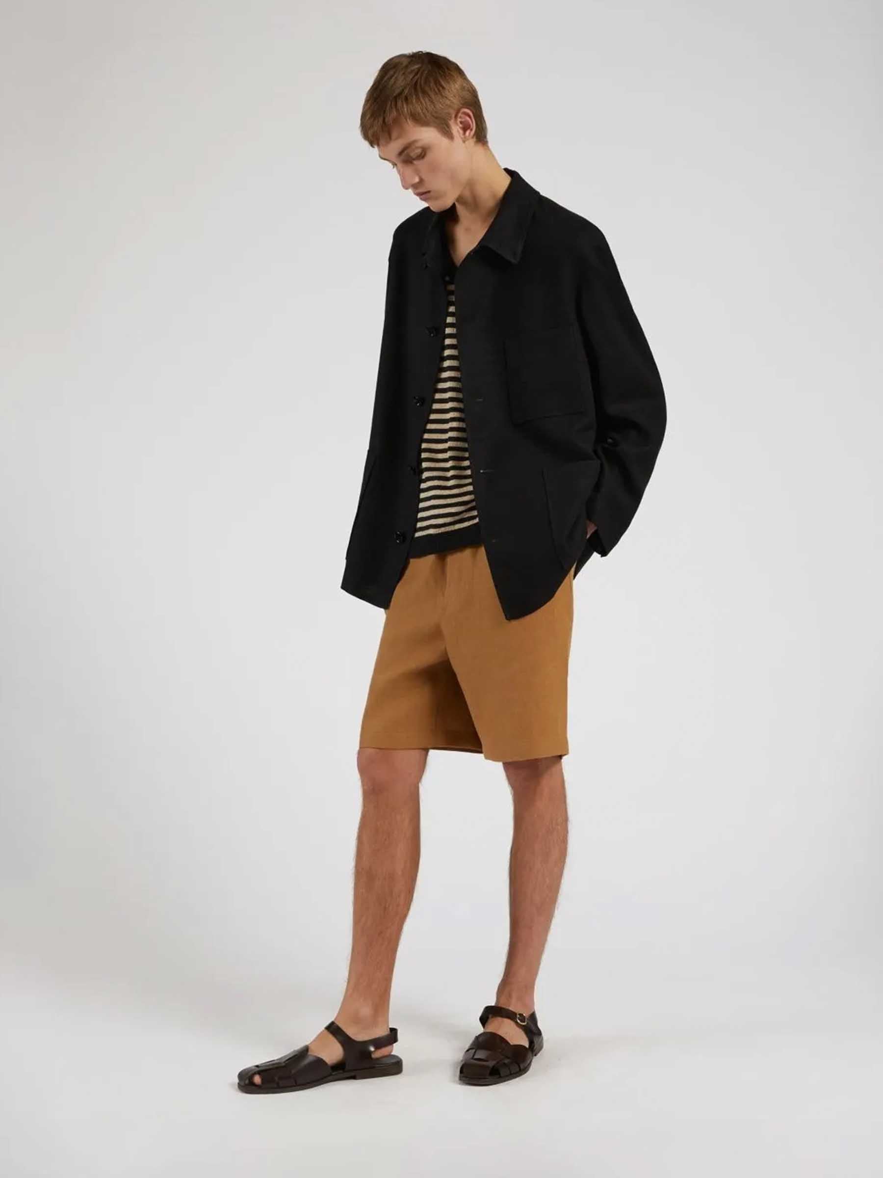 Outlet online Lardini Hombre Chaqueta Camisera Lana color Negro sku 513-000096 01 - Foto 2