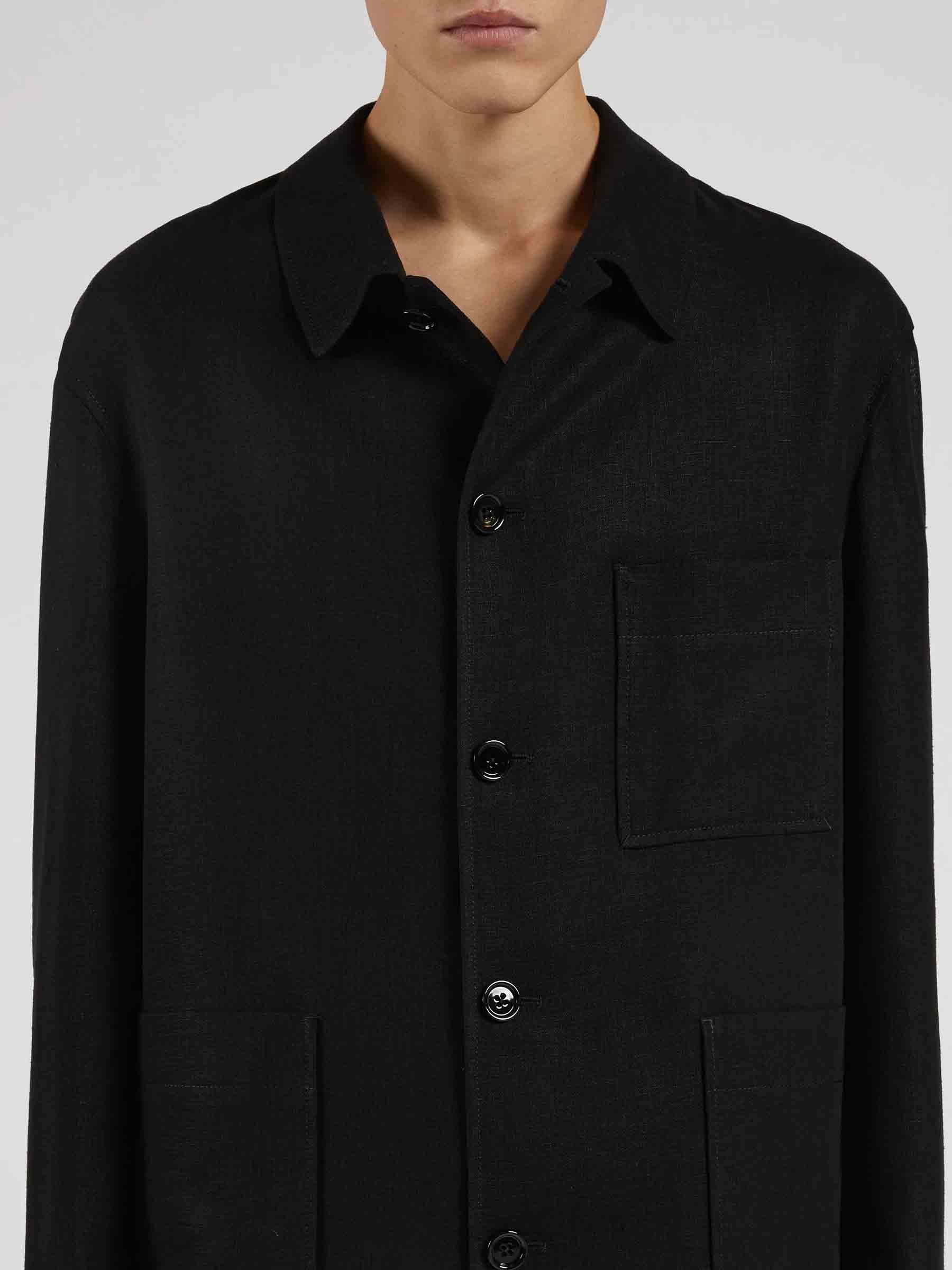 Outlet online Lardini Hombre Chaqueta Camisera Lana color Negro sku 513-000096 01 - Foto 3