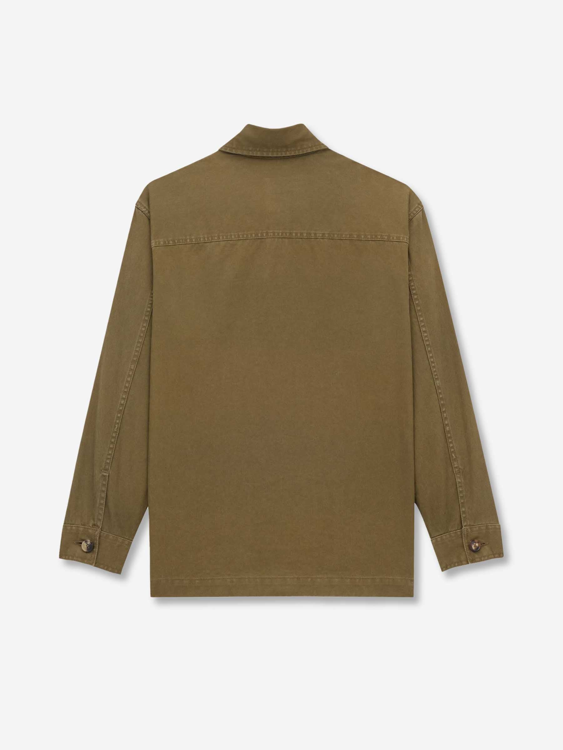 Outlet online Saint Laurent Hombre Sobrecamisa Cassandre de gabardina color Verde Militar sku 513-000097 01 - Foto 2