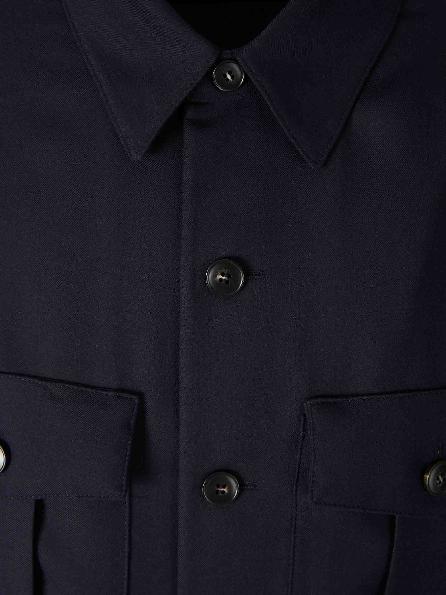 Outlet online Canali Hombre Sobrecamisa Lana Seda color Azul Marino sku 513-000101 01 - Foto 3