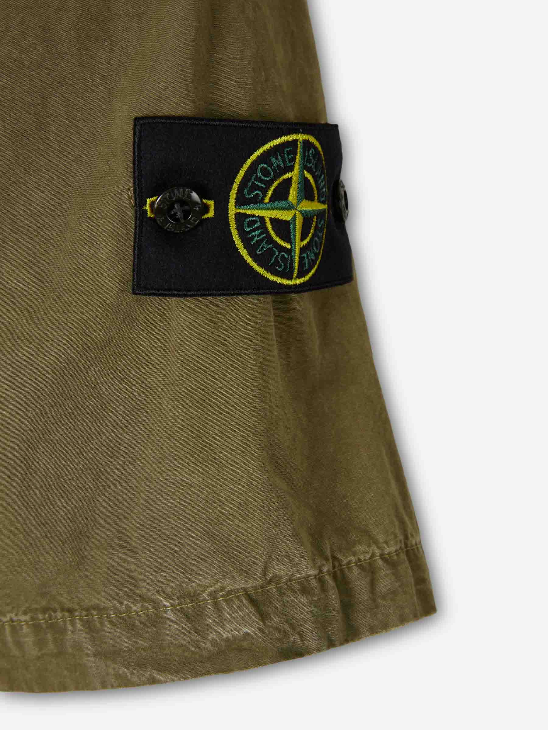 Stone Island Hombre Barcelona Camisa Técnica Algodón color Verde Militar sku 513-000122 01 - Foto 5