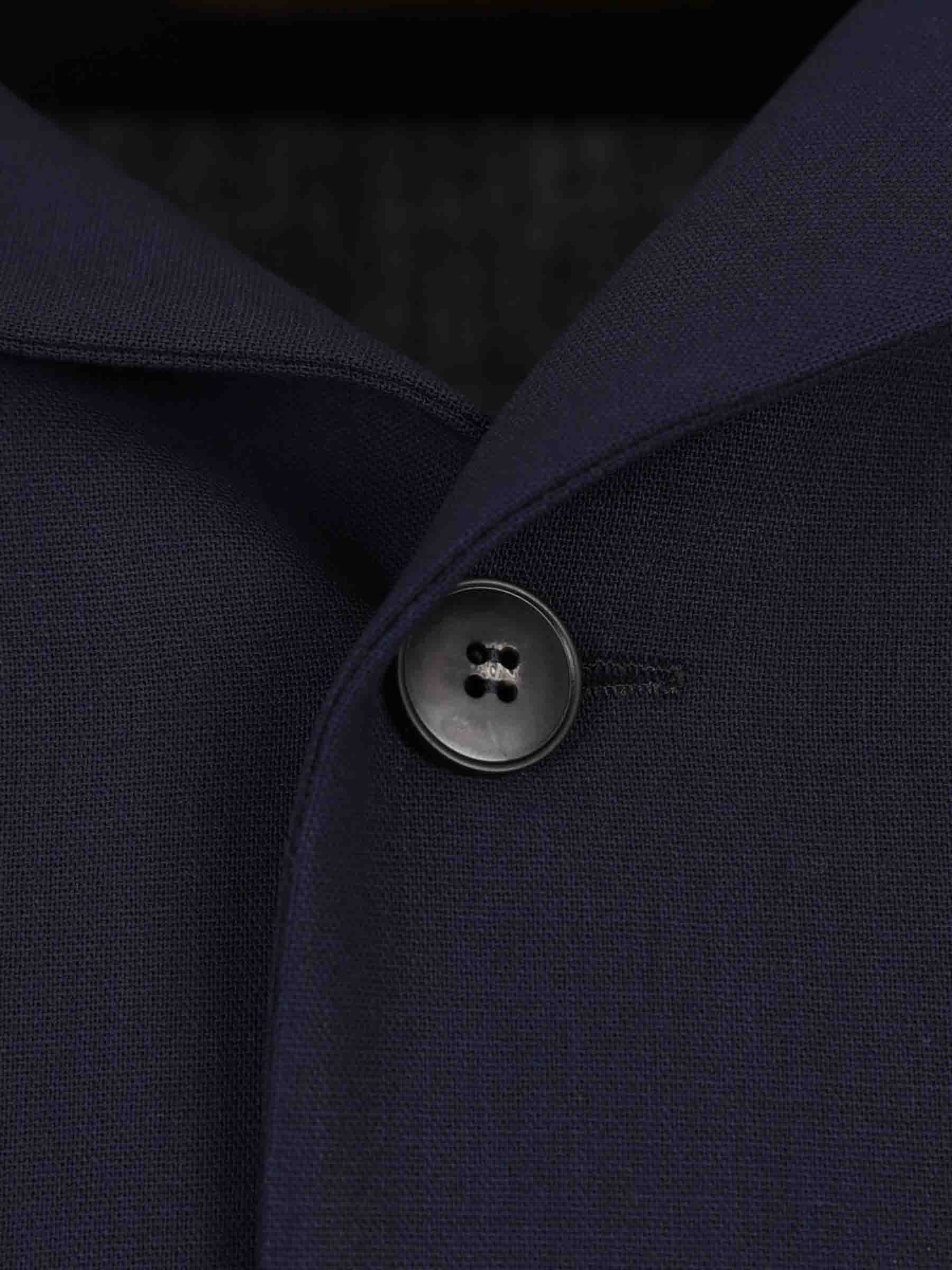 Canali Hombre Barcelona Abrigo Largo de corte sastrero con solapa clásica color Azul Marino sku 513-000143 01 - Foto 4