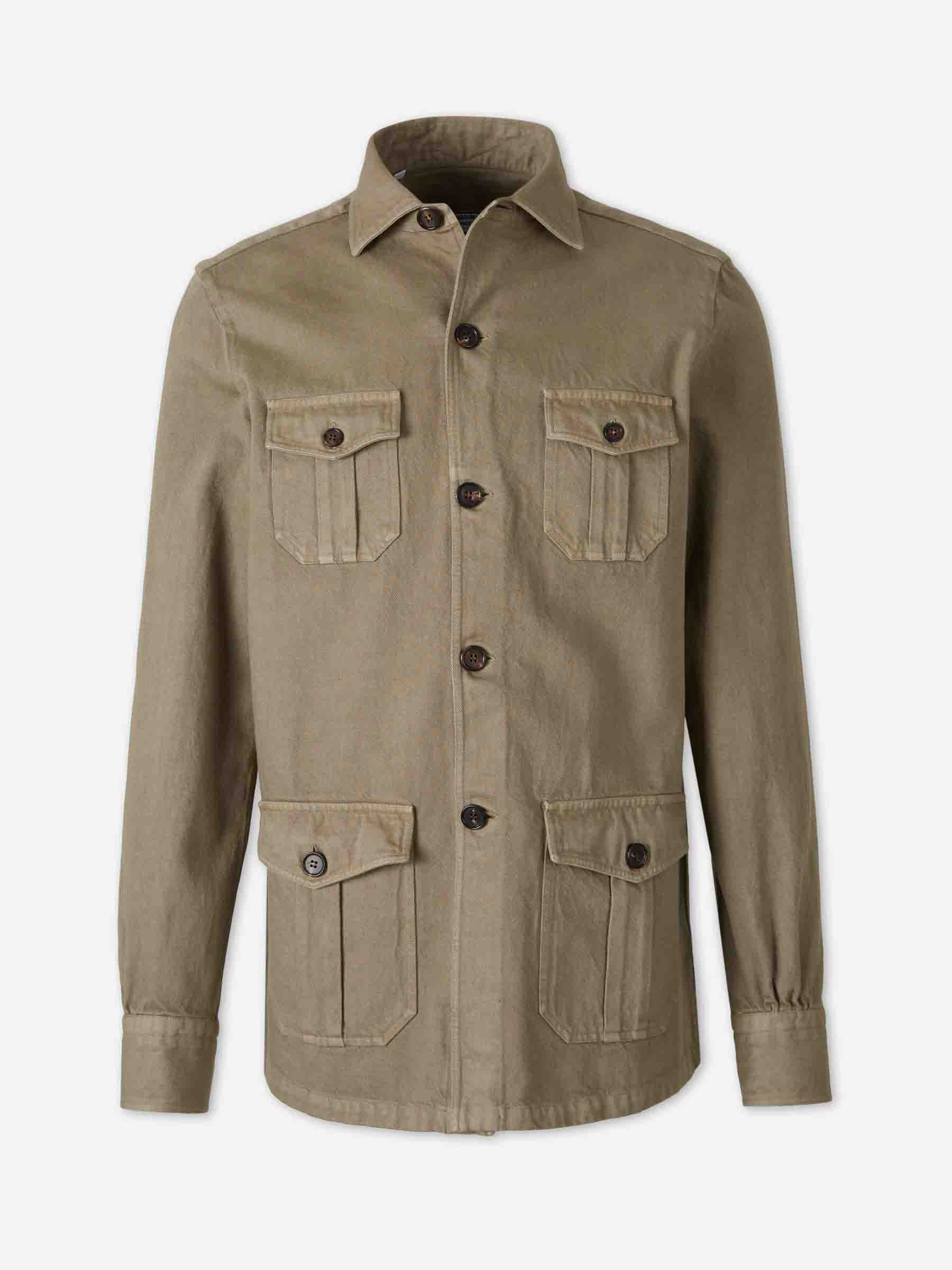 Outlet online Vincenzo di Ruggiero Hombre Sobrecamisa Bolsillos color Verde Militar sku 513-000163 01 - Foto 1