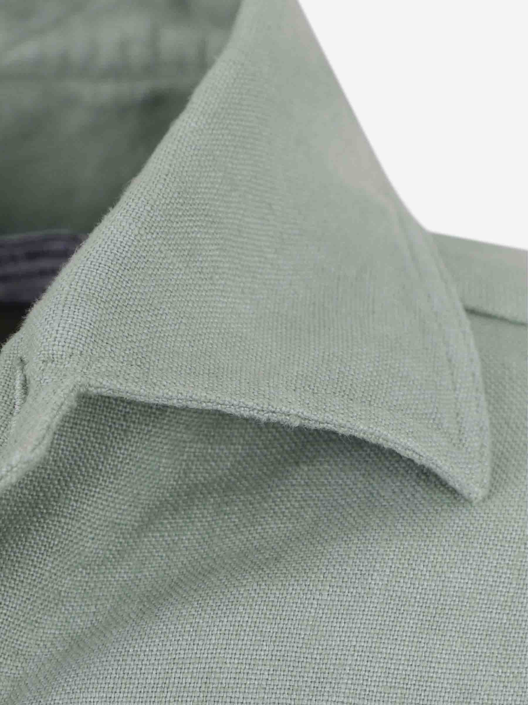 Outlet online Vincenzo di Ruggiero Hombre Camisa Lisa Lino color Verde sku 513-000164 03 - Foto 4