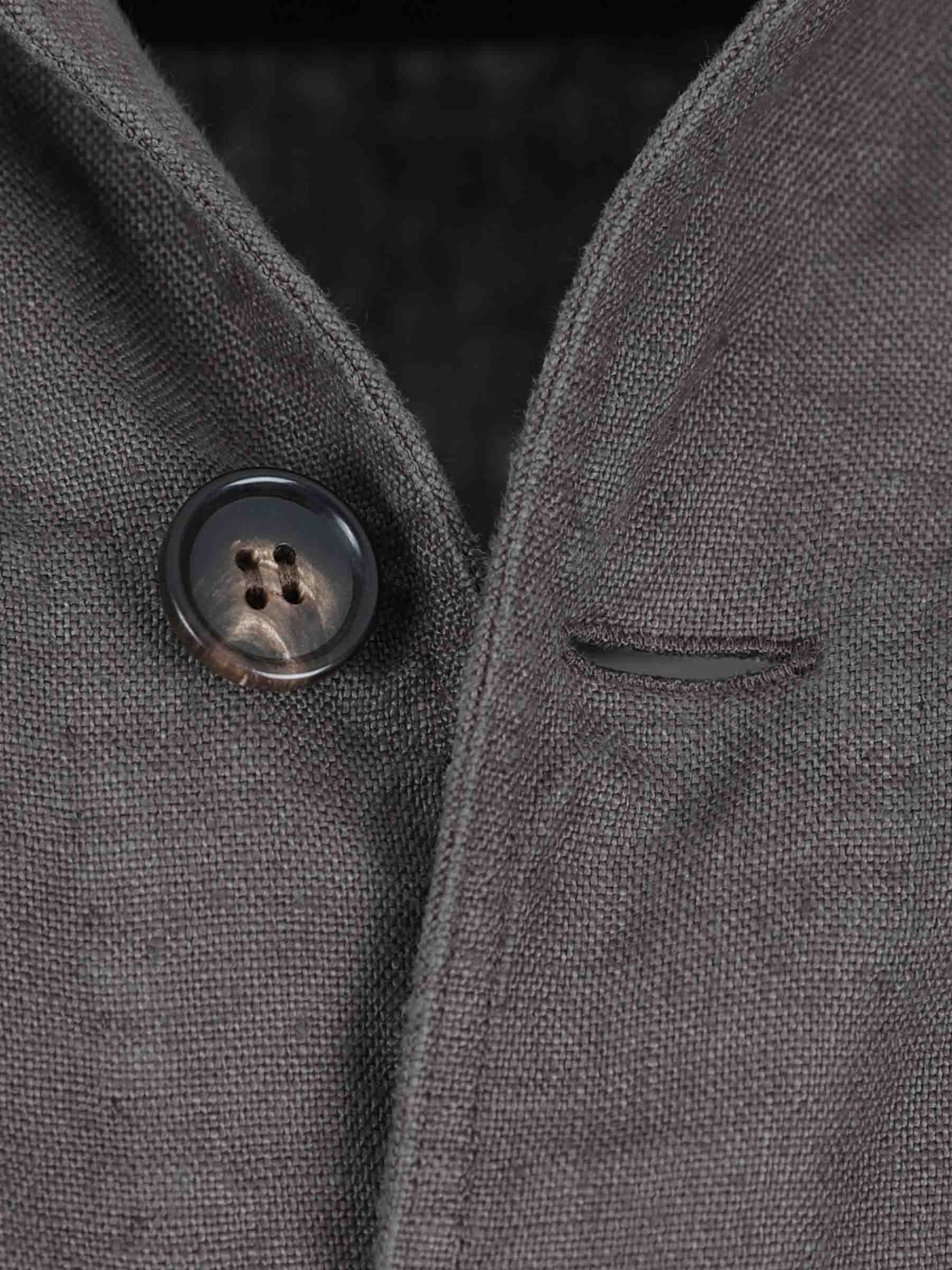 Vincenzo di Ruggiero Hombre Barcelona Camisa Lisa Lino color Marrón Oscuro sku 513-000164 04 - Foto 3