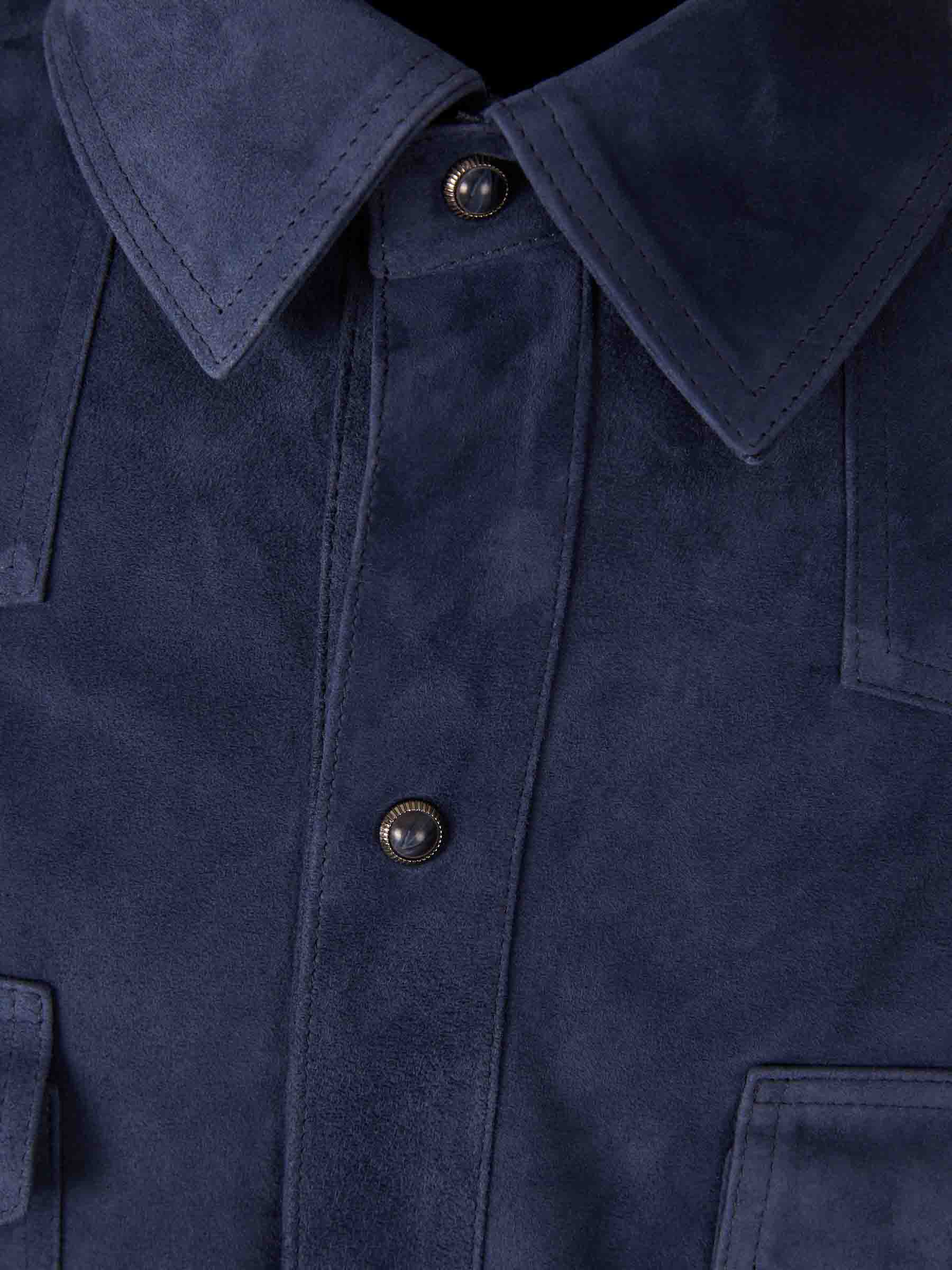 Santa Eulalia Hombre Barcelona Chaqueta Casual Piel color Azul Marino sku 513-000166 02 - Foto 3