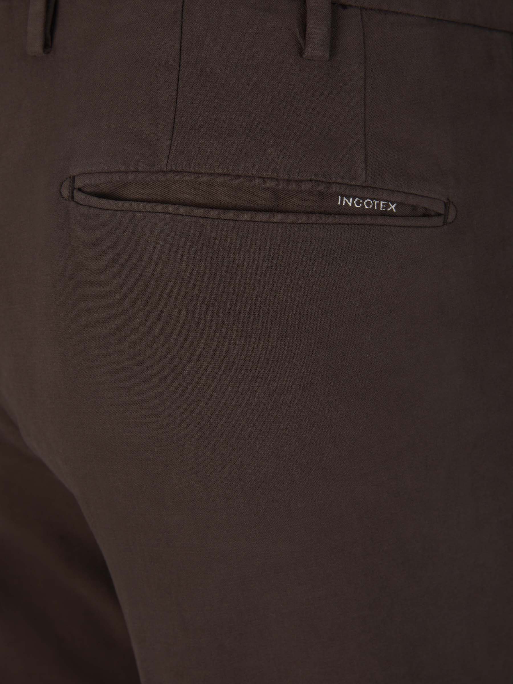 Outlet online Incotex Hombre Pantalones Algodón Elástico color Marrón Oscuro sku 521-002911 03 - Foto 4