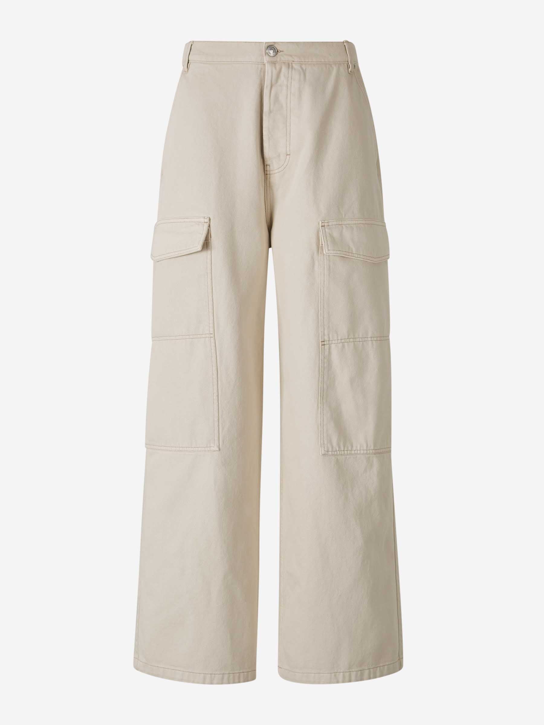 Outlet online Ami Paris Hombre Pantalones Worker Cargo color Marfil sku 521-003125 01 - Foto 1