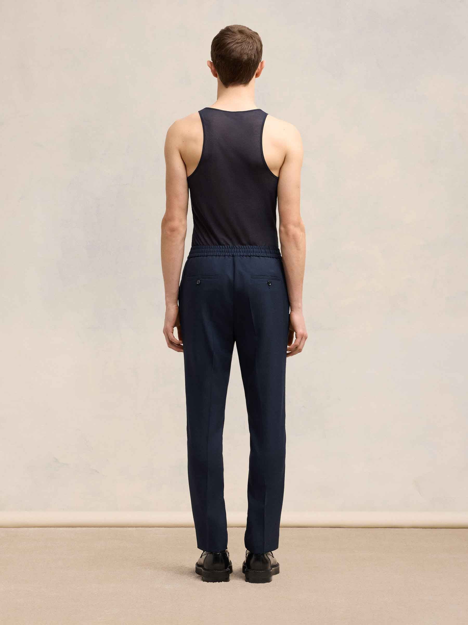 Ami Paris Hombre Barcelona Pantalones Formales Lana color Azul Noche sku 521-003262 01 - Foto 3