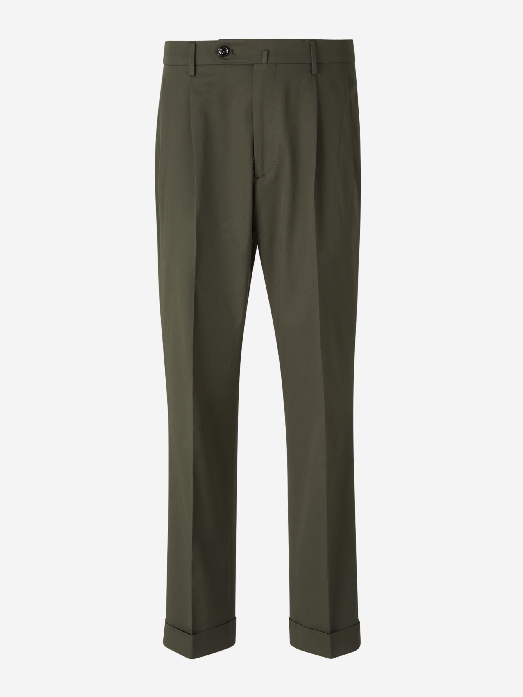 Outlet online Berwich Hombre Pantalones Formales Algodón color Verde Militar sku 521-003275 01 - Foto 1