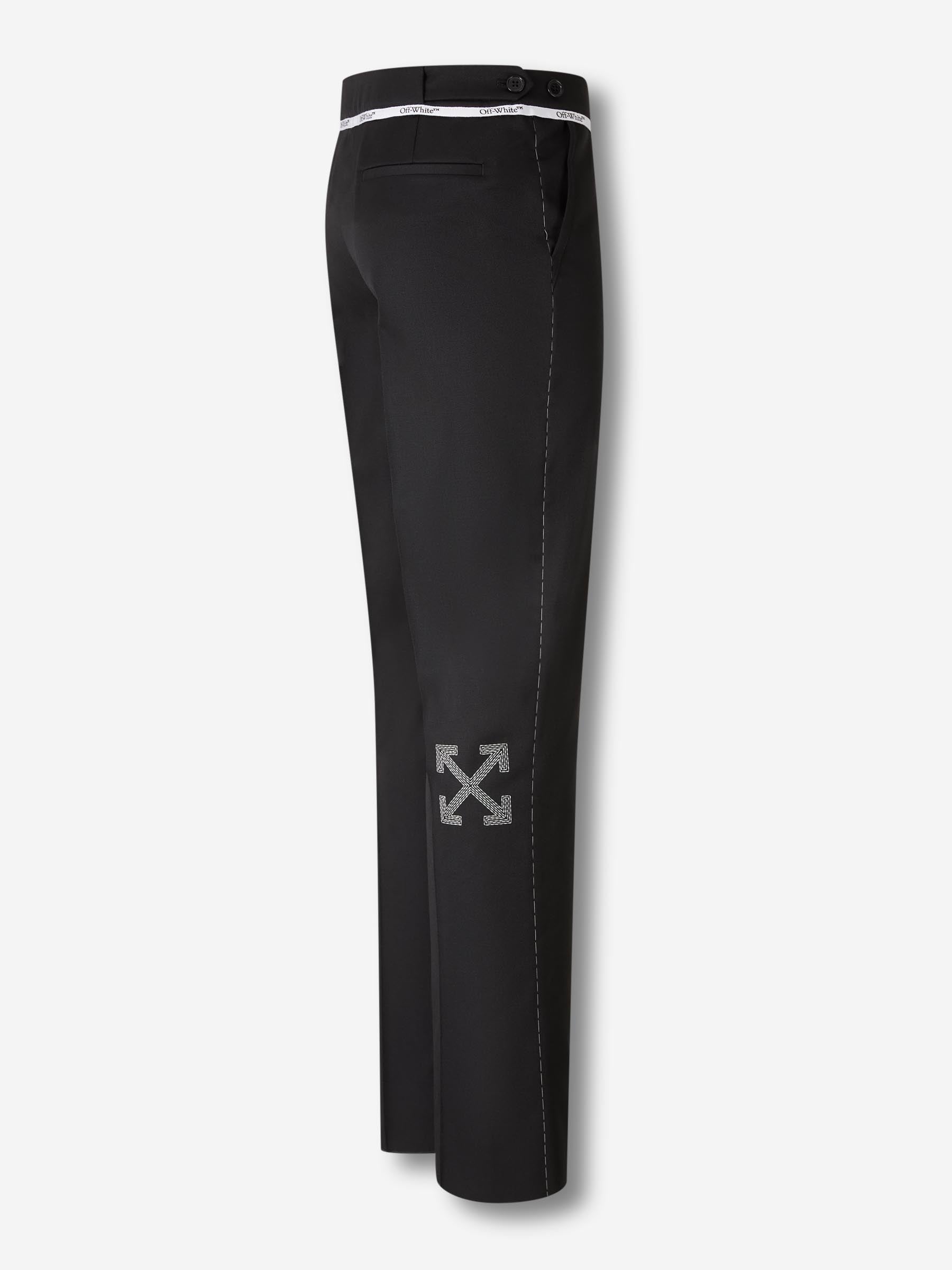 Outlet online Off-White Hombre Pantalones Rectos Lana color Negro sku 521-003376 01 - Foto 2