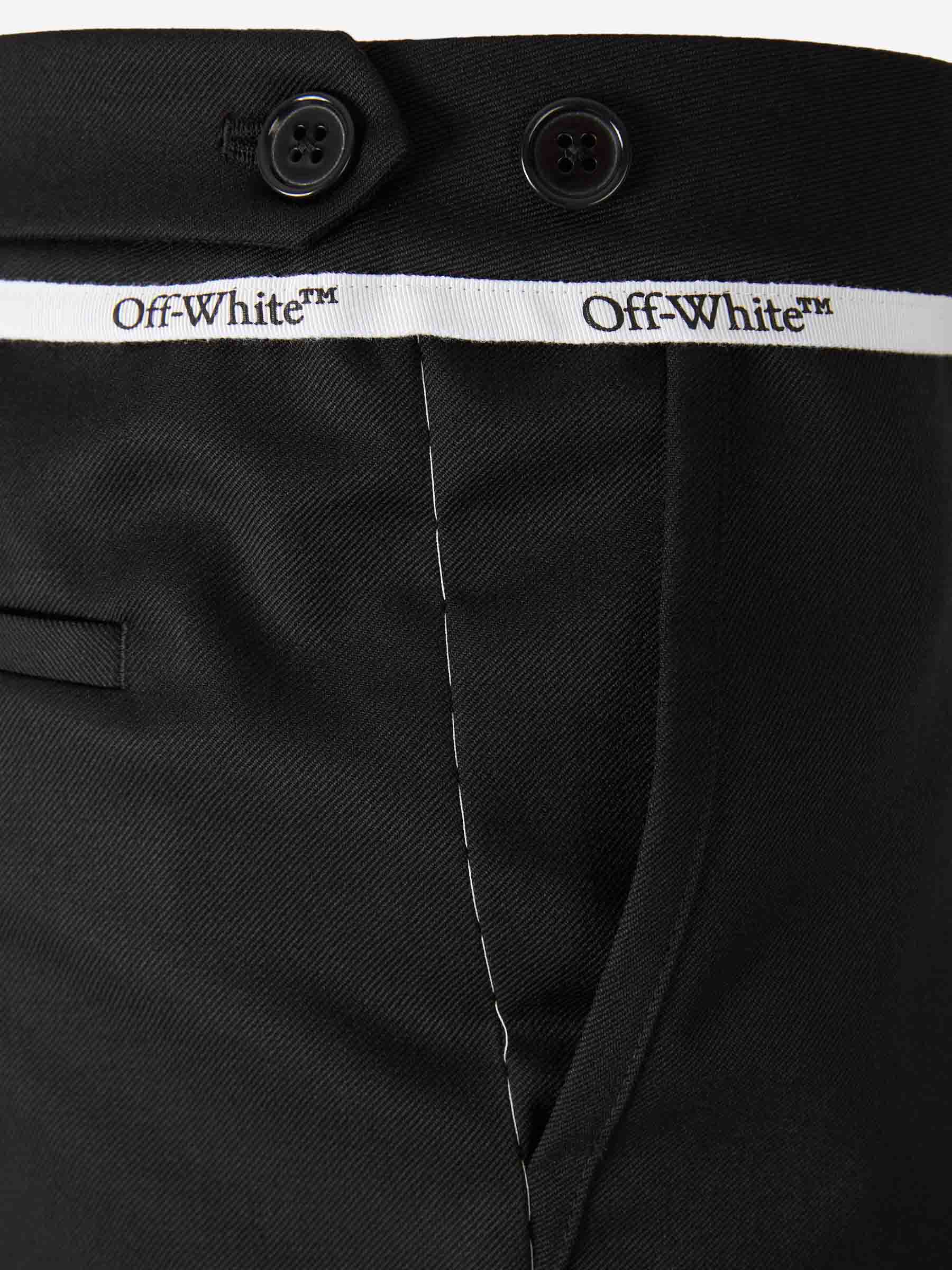Outlet online Off-White Hombre Pantalones Rectos Lana color Negro sku 521-003376 01 - Foto 4
