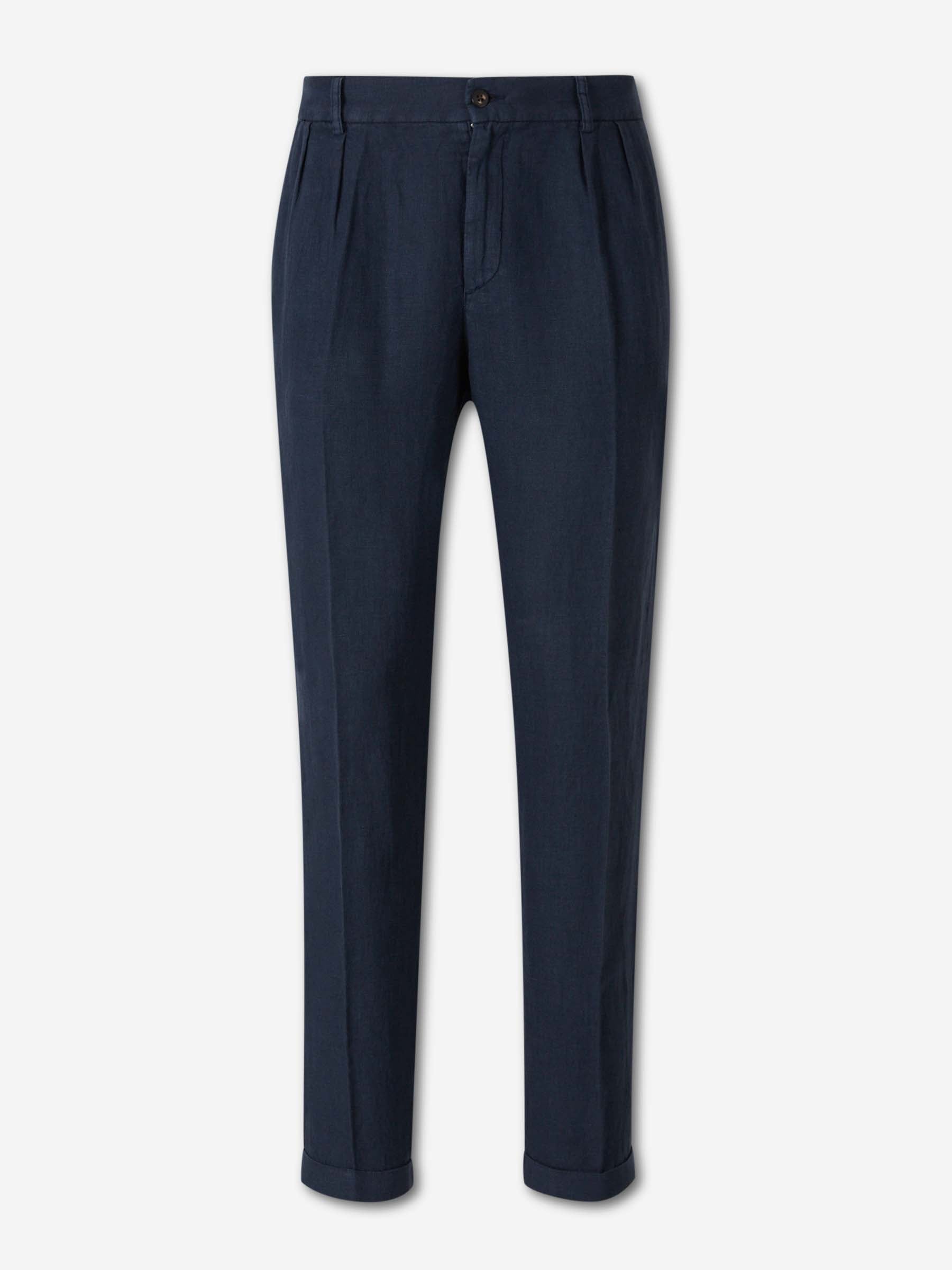 Santa Eulalia Hombre Barcelona Pantalones Rectos Lino color Azul Marino sku 521-003744 02 - Foto 1