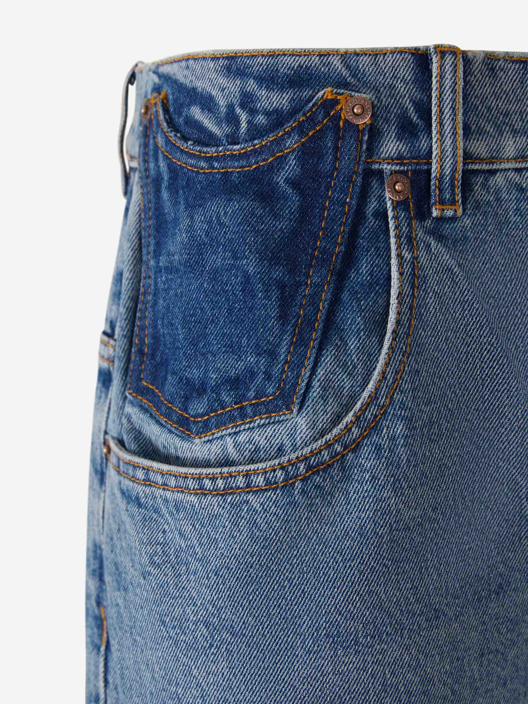 Outlet online Balmain Hombre Jeans Wide Leg Algodón color Azul Denim sku 522-002457 01 - Foto 4