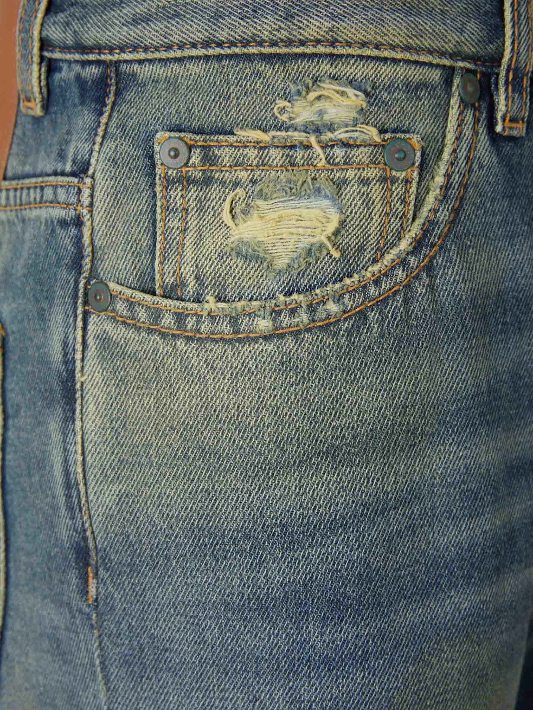 Outlet online Palm Angels Hombre Jeans Wide Leg Parche color Azul Denim sku 522-002473 01 - Foto 3