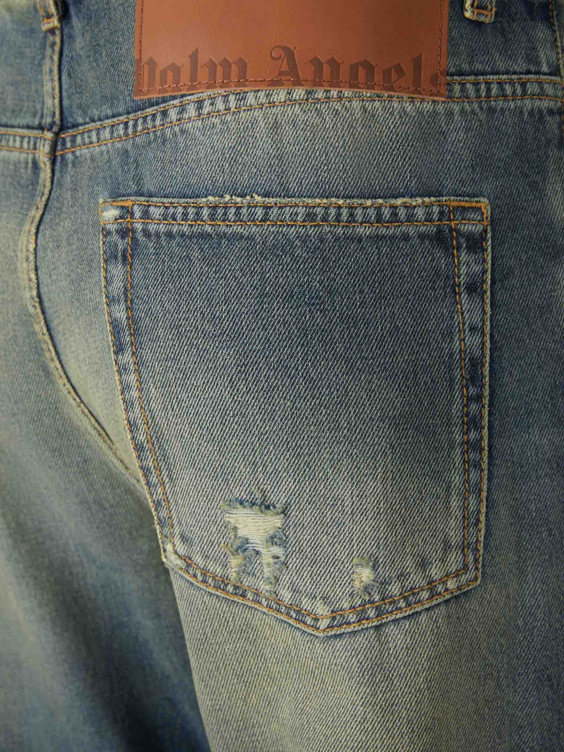 Outlet online Palm Angels Hombre Jeans Wide Leg Parche color Azul Denim sku 522-002473 01 - Foto 4