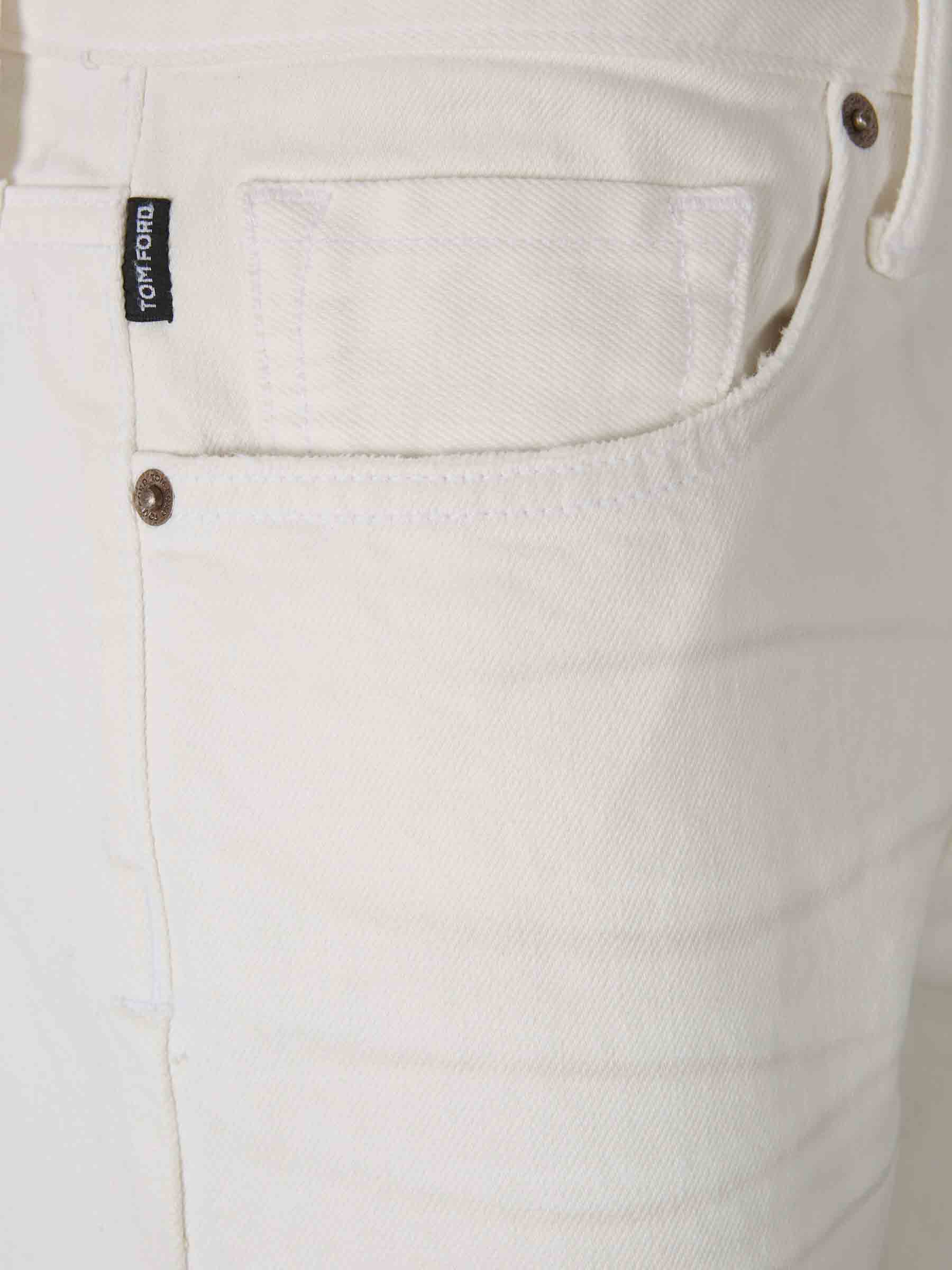 Outlet online Tom Ford Hombre Jeans Straight 5 Pocket color Blanco sku 522-002737 01 - Foto 3