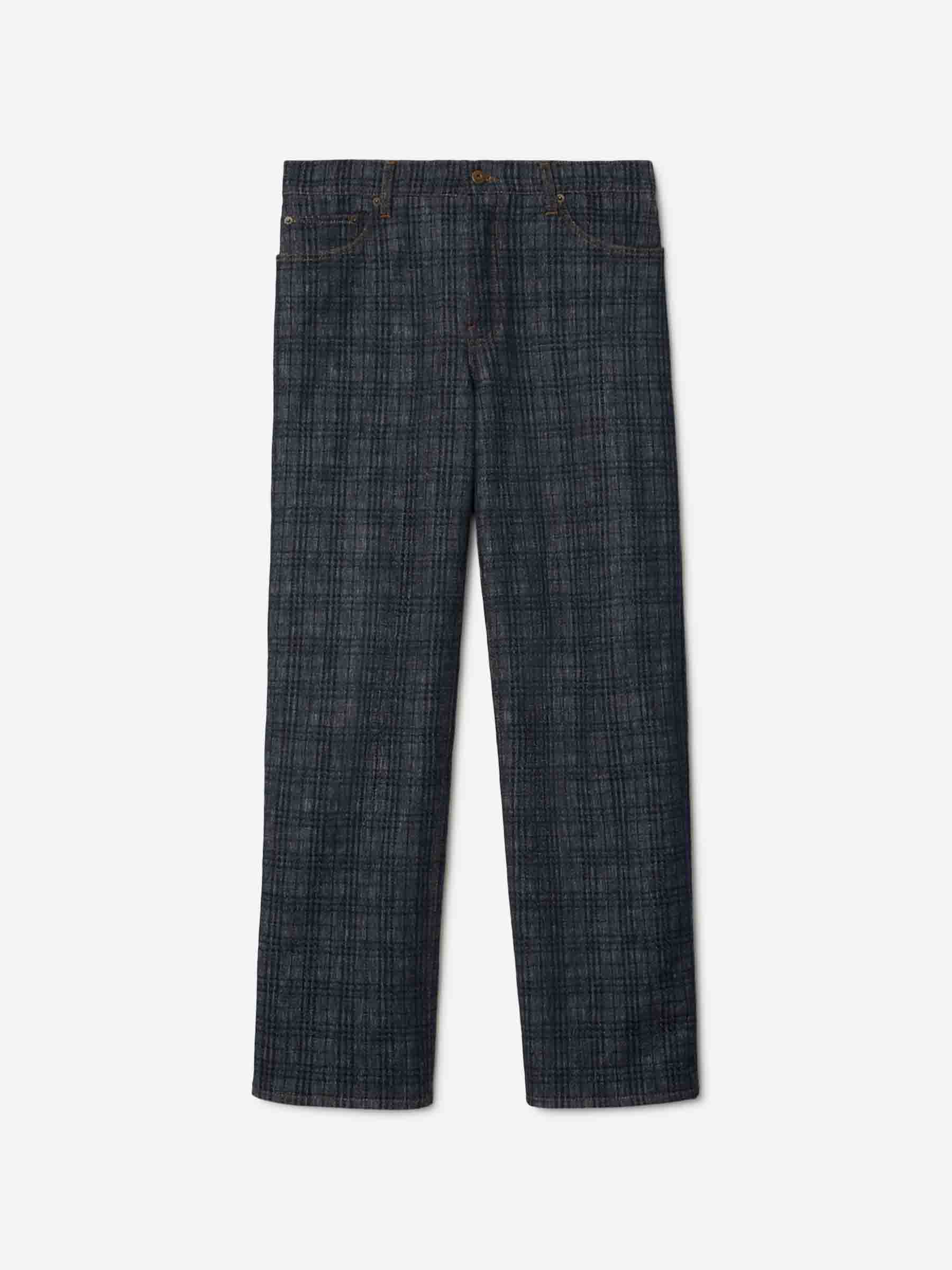 Outlet online Burberry Hombre Jeans Anchos Check color Azul Denim Oscuro sku 522-002843 01 - Foto 1