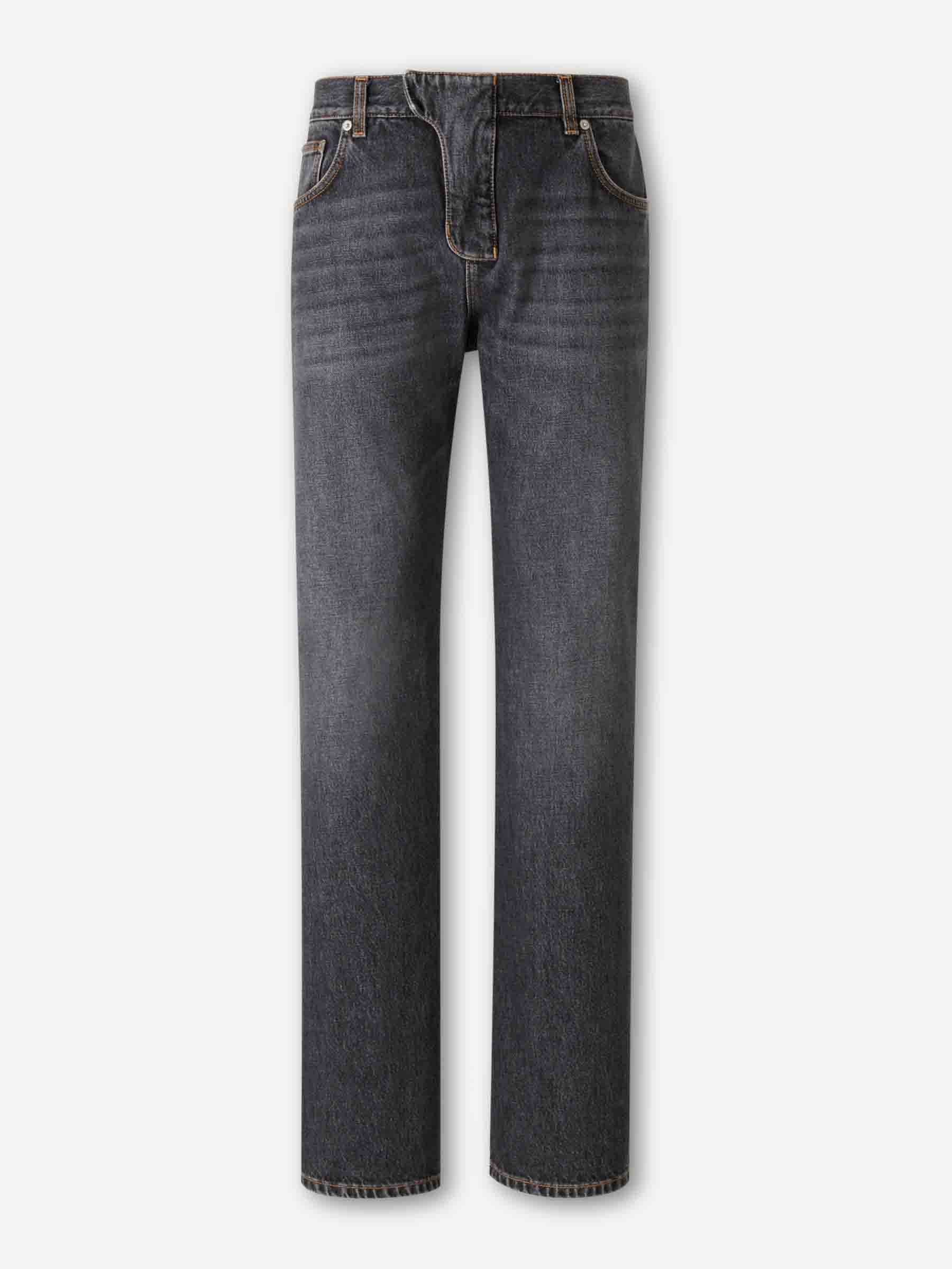 Outlet online Balmain Hombre Jeans Rectos Algodón color Gris Antracita sku 522-002869 01 - Foto 1