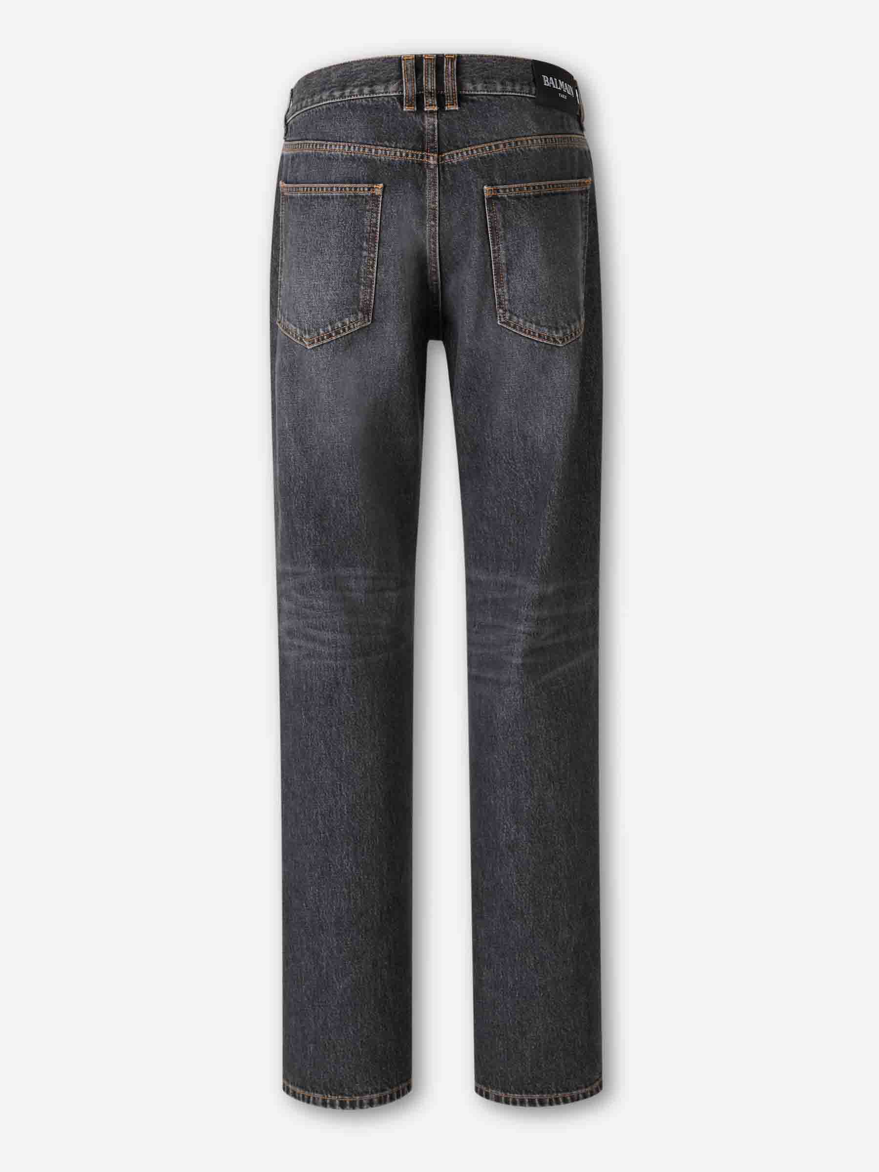Outlet online Balmain Hombre Jeans Rectos Algodón color Gris Antracita sku 522-002869 01 - Foto 2