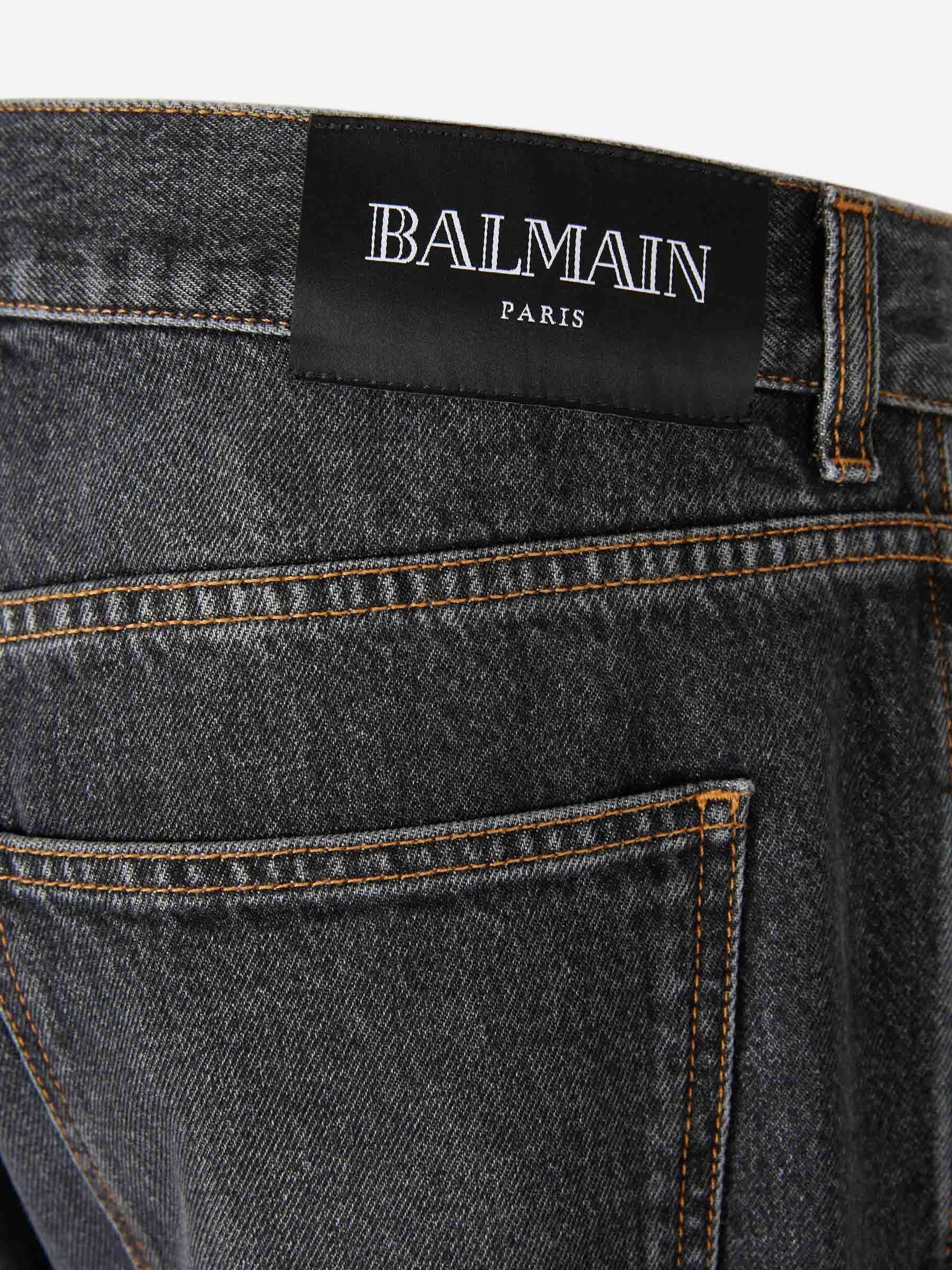 Outlet online Balmain Hombre Jeans Rectos Algodón color Gris Antracita sku 522-002869 01 - Foto 4