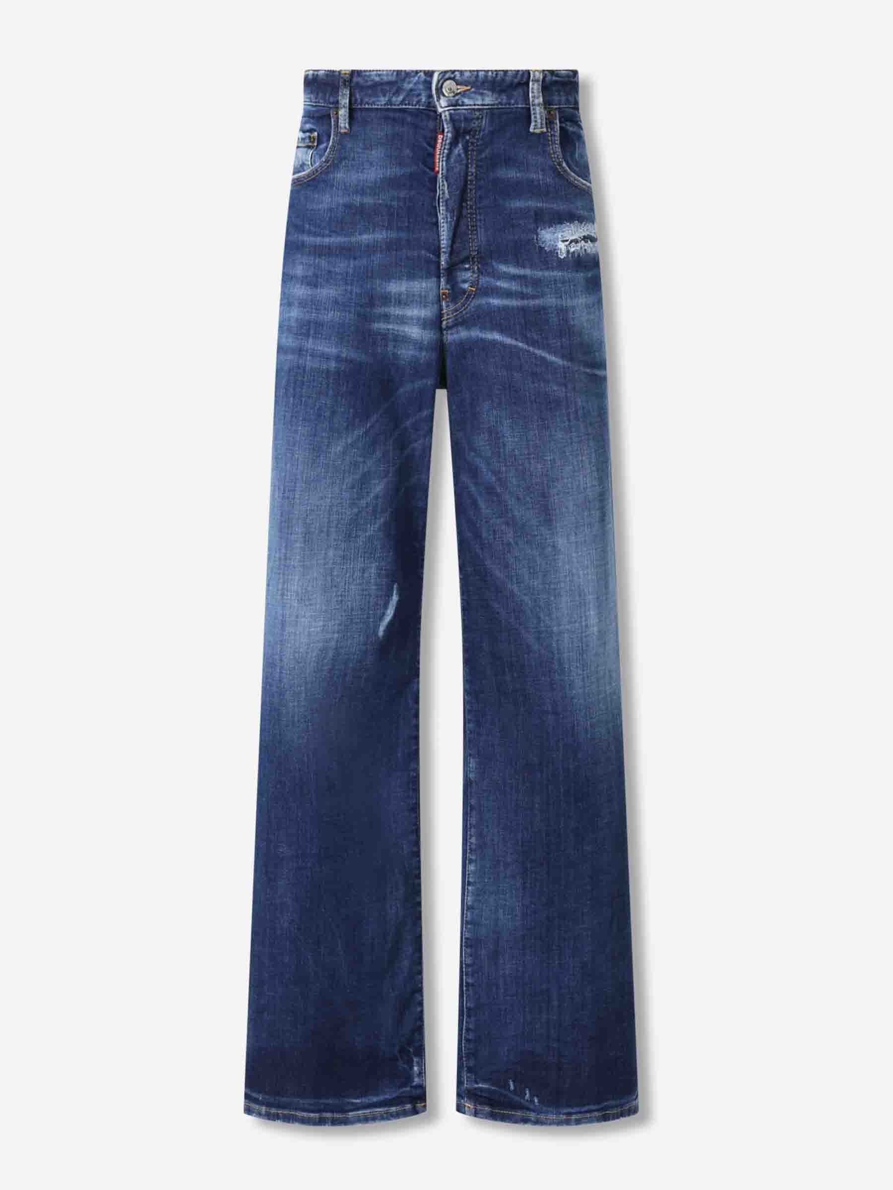 Outlet online Dsquared2 Hombre Jeans Rectos Desegastados color Azul Denim Oscuro sku 522-002908 01 - Foto 1