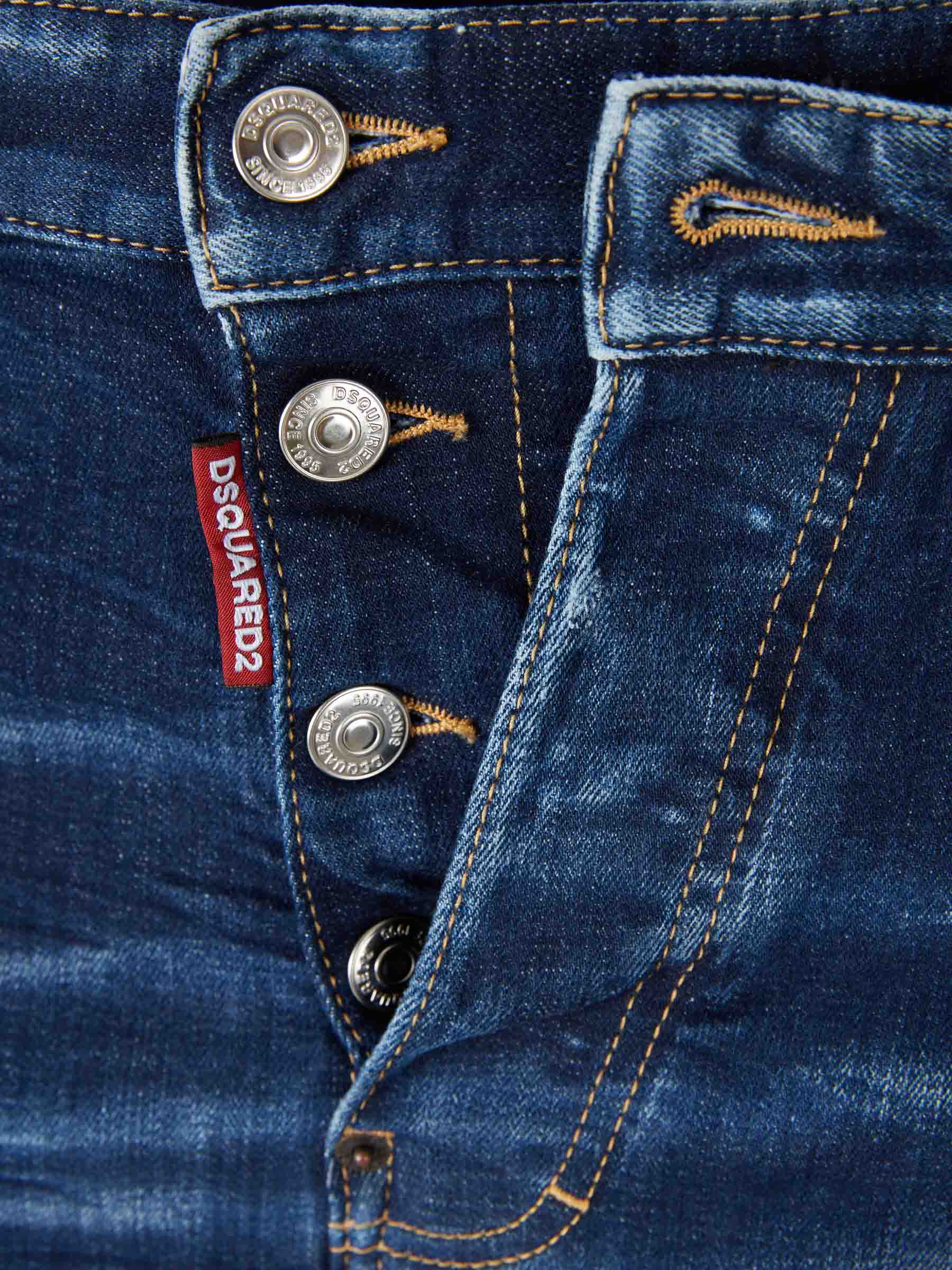 Outlet online Dsquared2 Hombre Jeans Doble Cintura color Azul Denim Oscuro sku 522-002918 01 - Foto 4