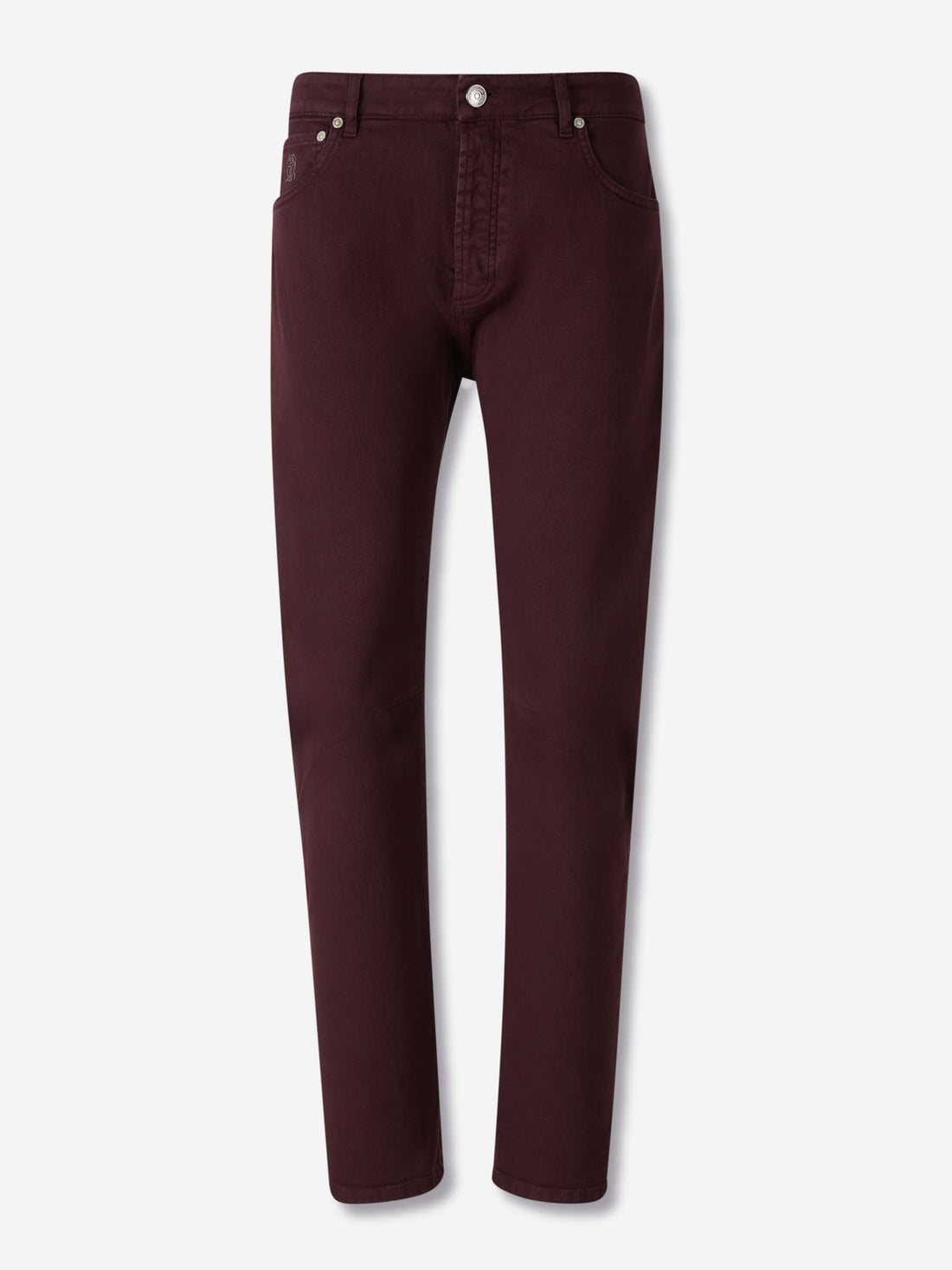 Outlet online Brunello Cucinelli Hombre Jeans Rectos Algodón color Burdeos sku 522-002943 02 - Foto 1