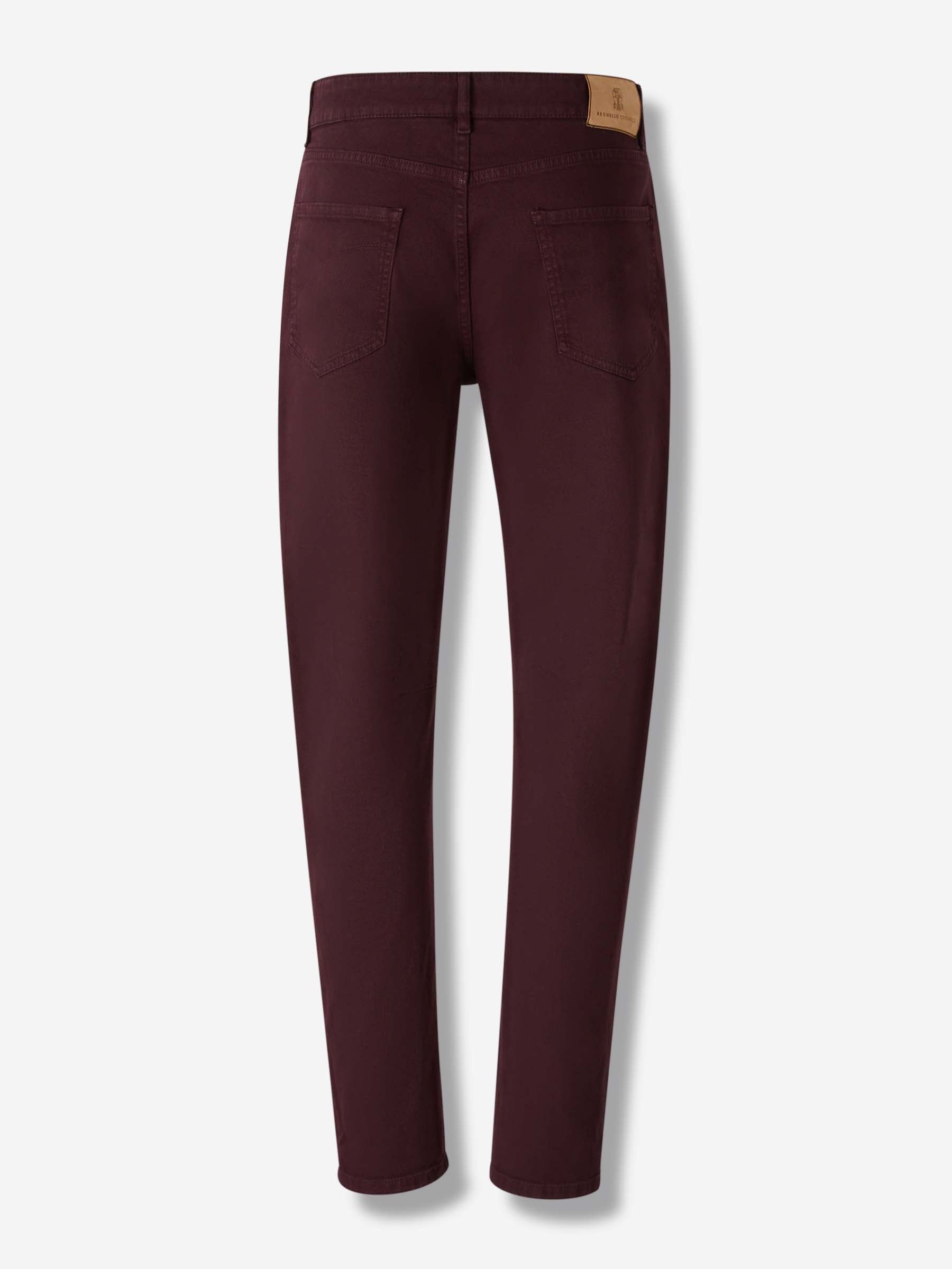 Outlet online Brunello Cucinelli Hombre Jeans Rectos Algodón color Burdeos sku 522-002943 02 - Foto 2