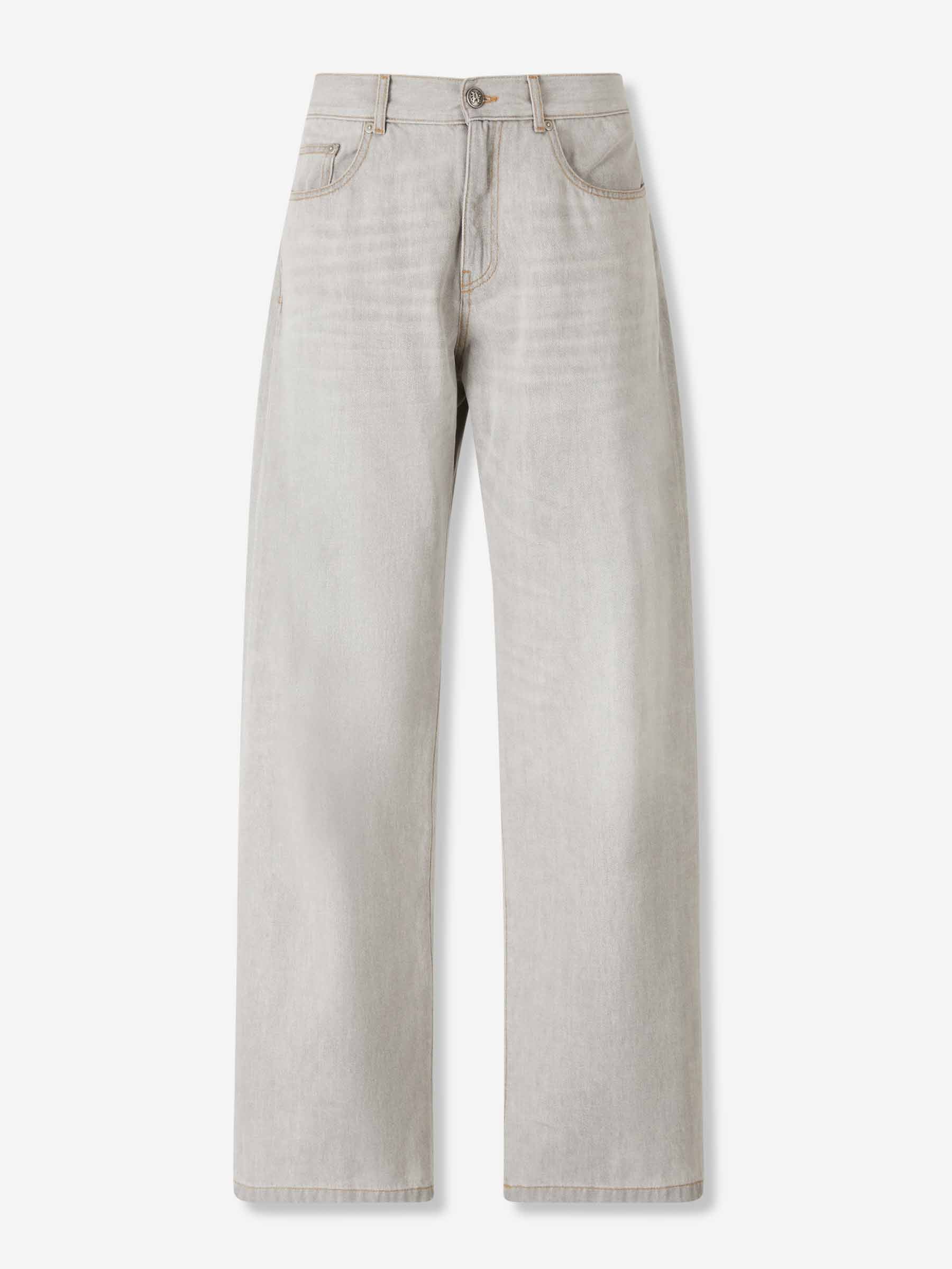 Outlet online Palm Angels Hombre Jeans Curved Logo Loose color Gris sku 522-002968 01 - Foto 1