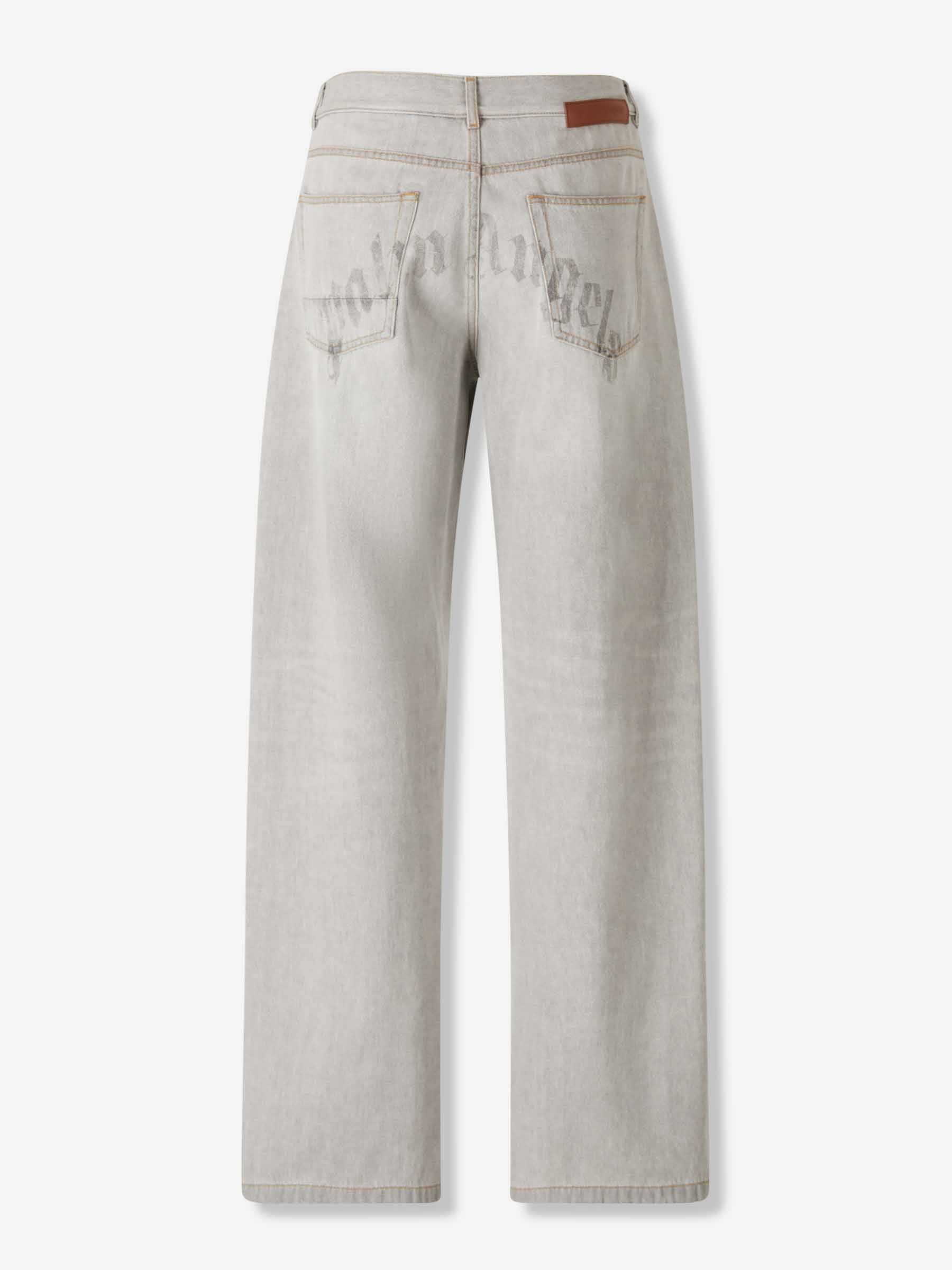 Outlet online Palm Angels Hombre Jeans Curved Logo Loose color Gris sku 522-002968 01 - Foto 2