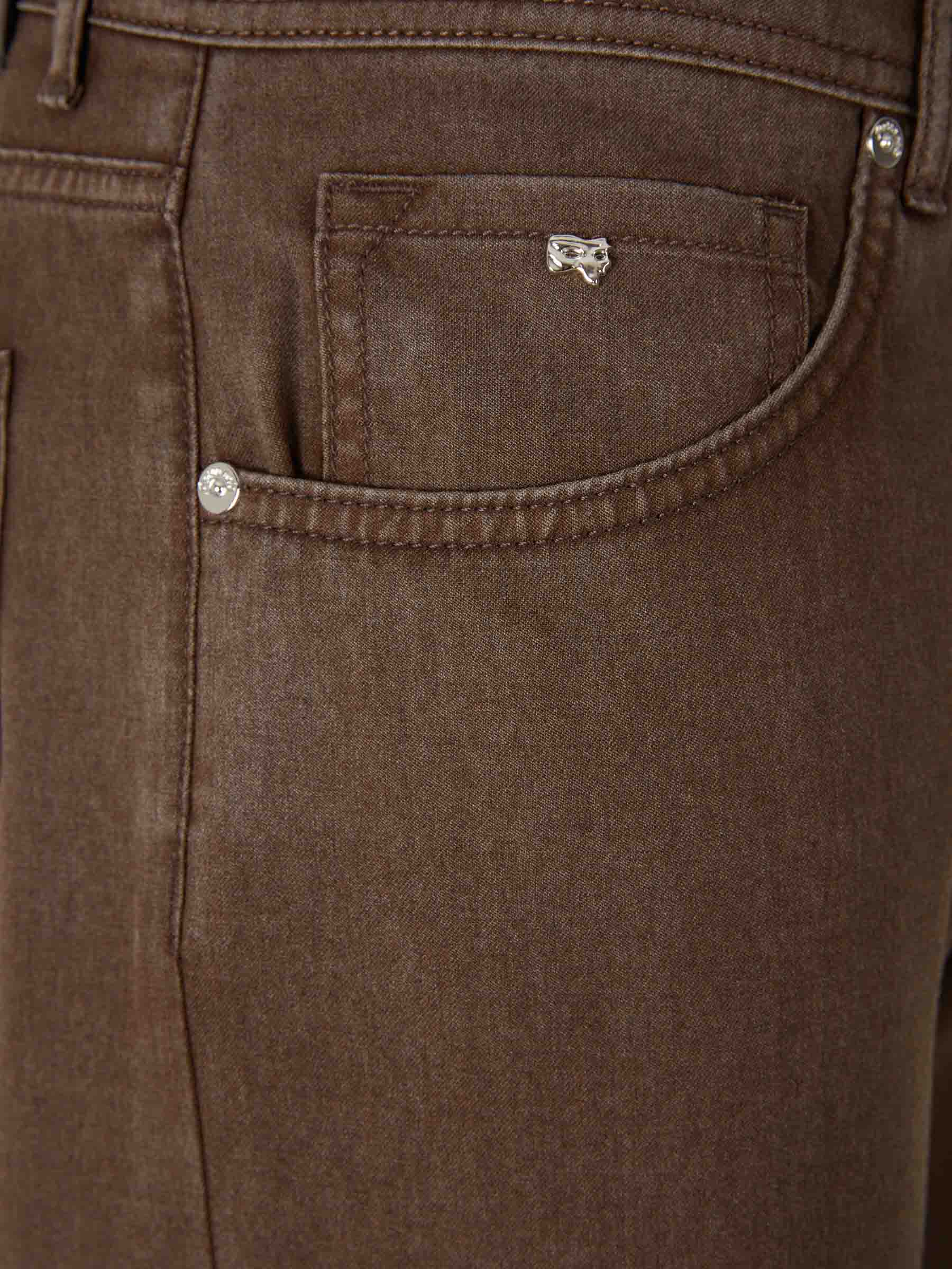 Marco Pescarolo Hombre Barcelona Pantalones Rectos Lana color Marrón Oscuro sku 522-003069 02 - Foto 3