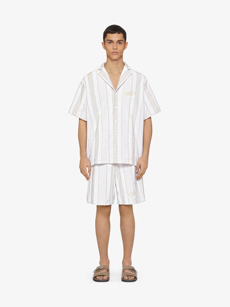 Outlet online Givenchy Hombre Bermudas Texturizadas Motivo Rayas color Beige sku 523-001009 01 - Foto 2