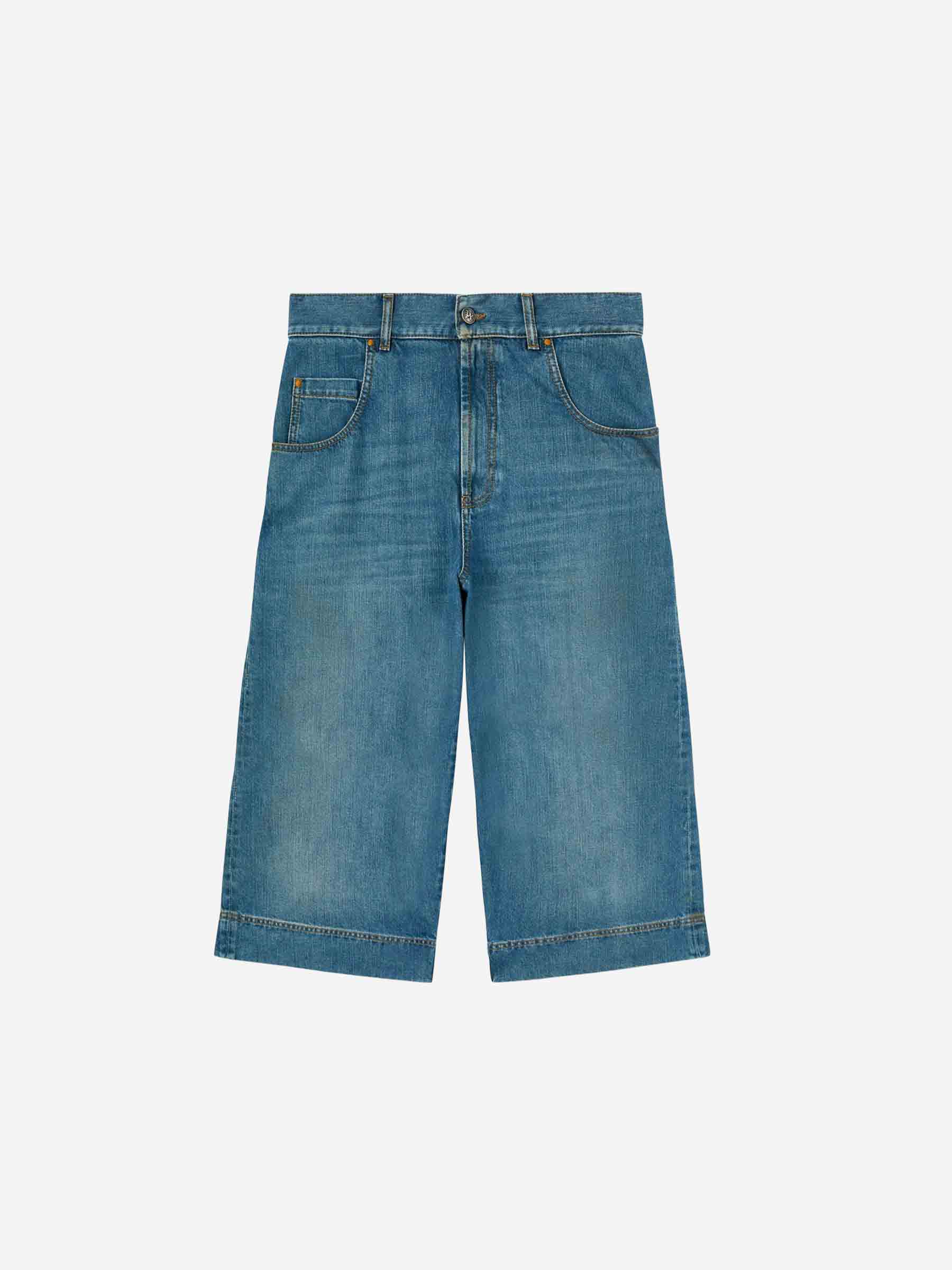 Outlet online Palm Angels Hombre Bermudas G-Curved Denim color Azul sku 523-001079 01 - Foto 1