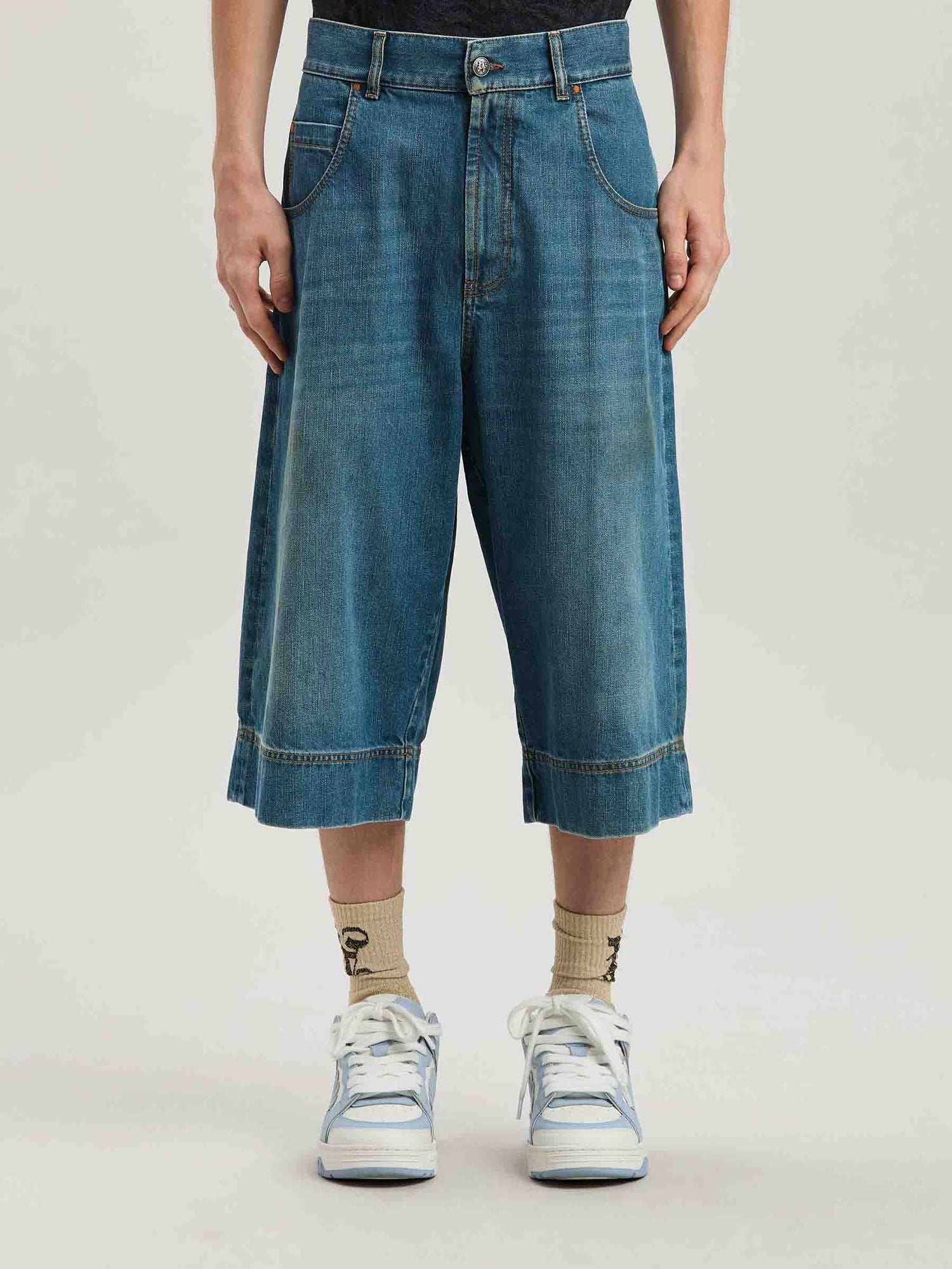 Palm Angels Hombre Barcelona Bermudas G-Curved Denim color Azul sku 523-001079 01 - Foto 3