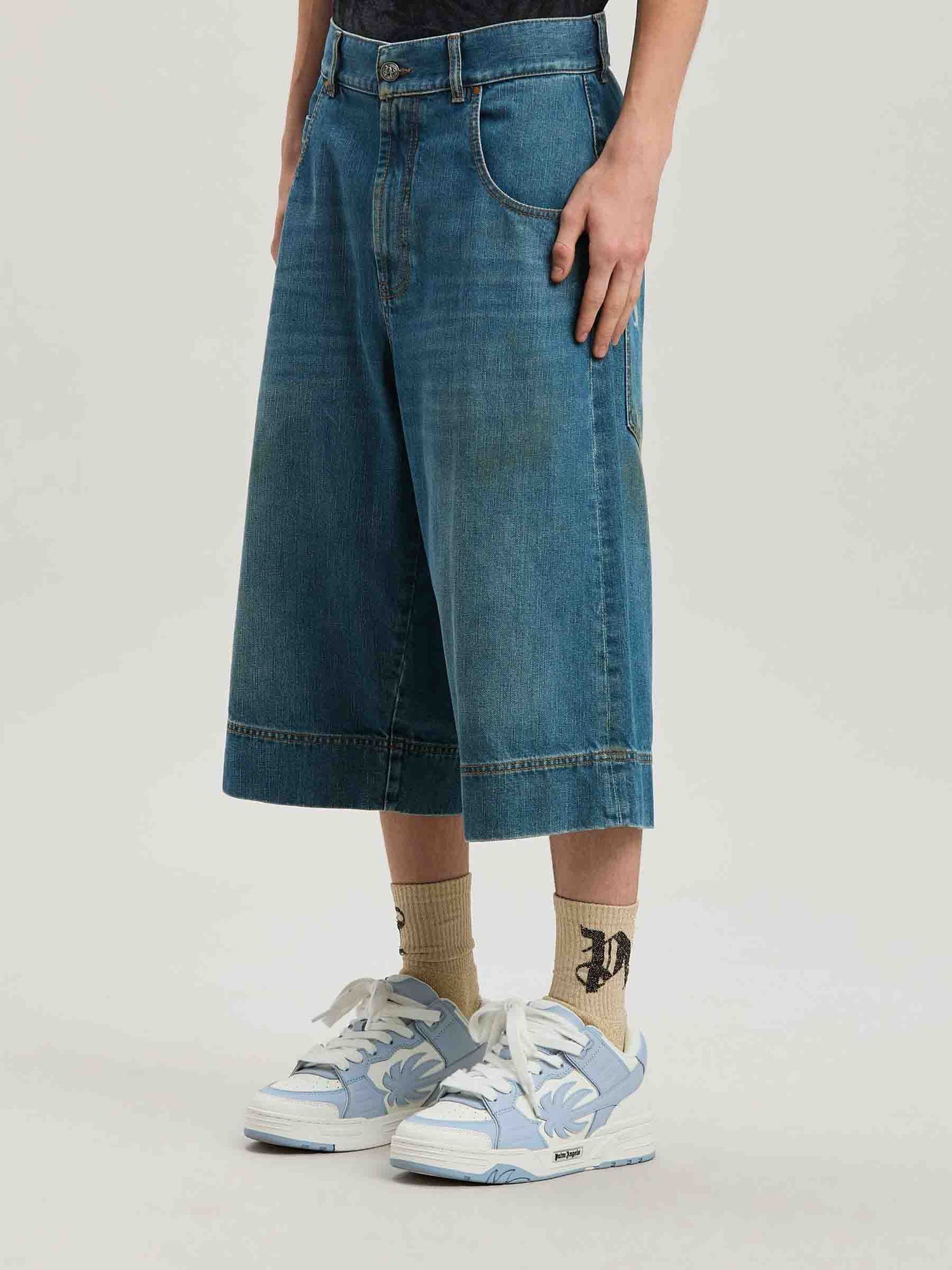 Palm Angels Hombre Barcelona Bermudas G-Curved Denim color Azul sku 523-001079 01 - Foto 5