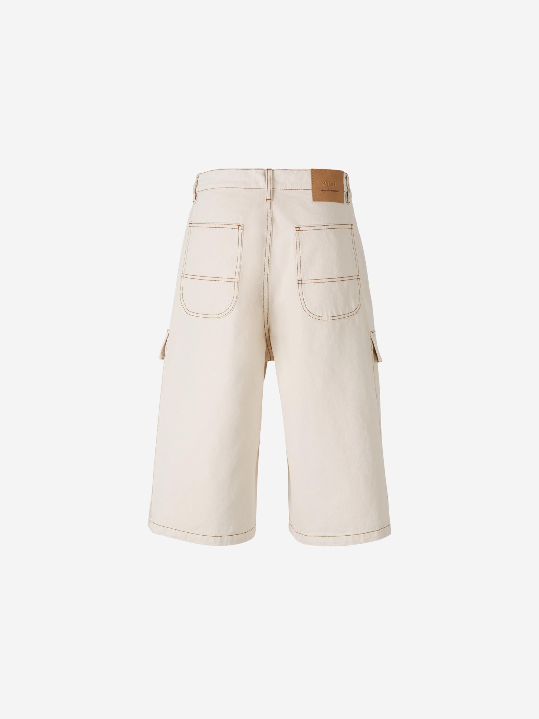 Outlet online Ami Paris Hombre Bermudas Cargo Denim color Crema sku 523-001118 01 - Foto 2