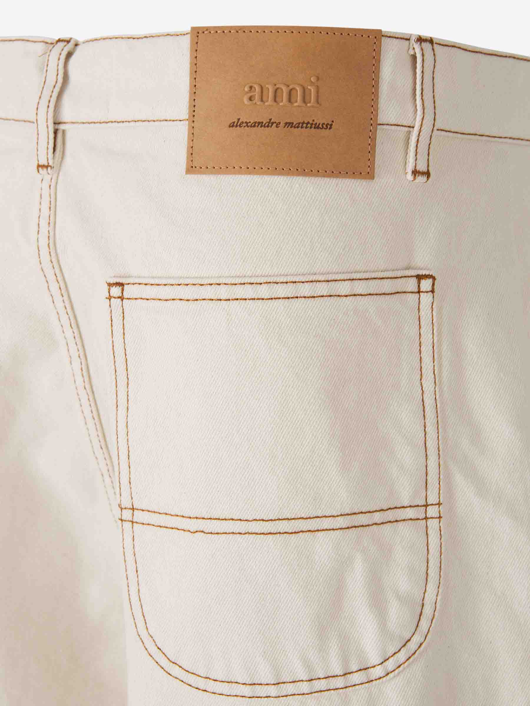 Outlet online Ami Paris Hombre Bermudas Cargo Denim color Crema sku 523-001118 01 - Foto 4