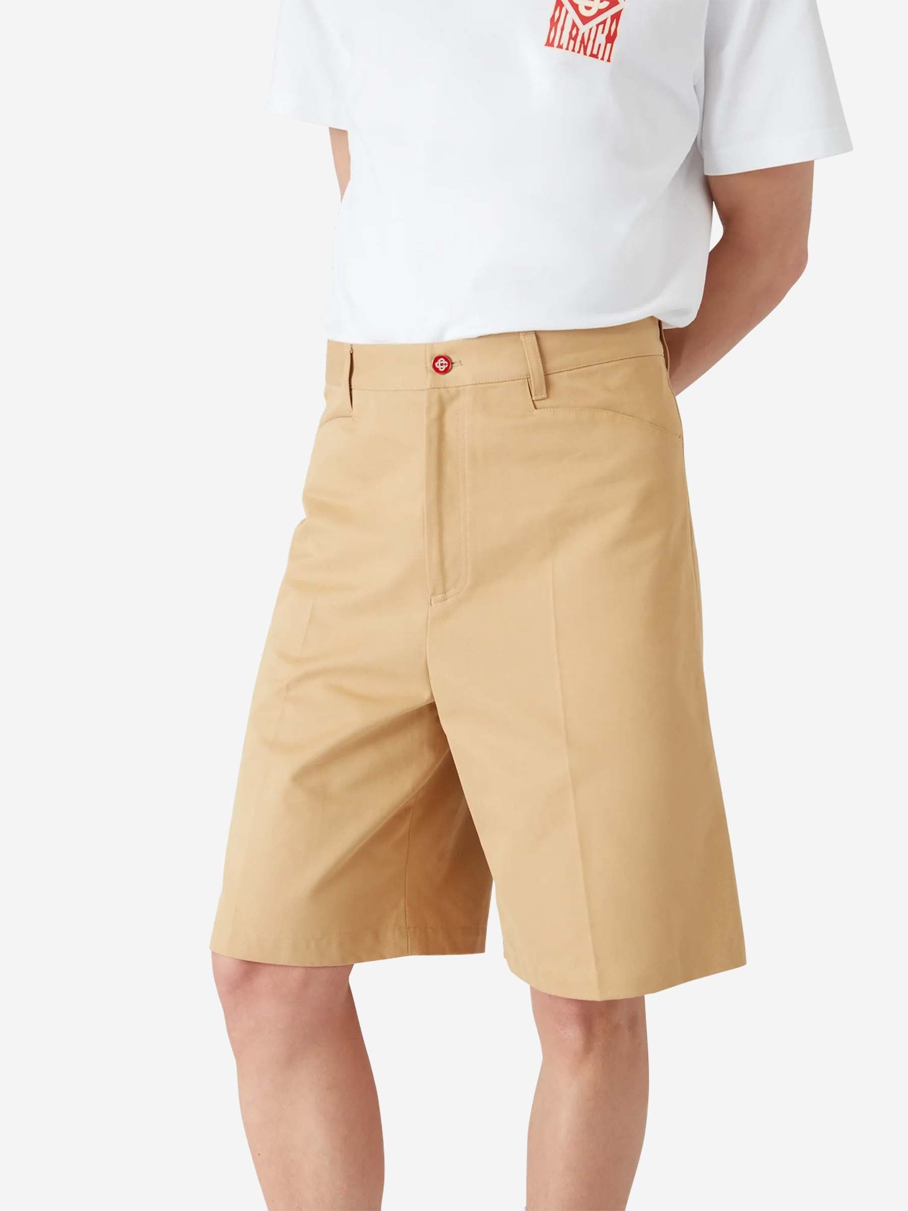 Outlet online Casablanca Hombre Bermudas Plisadas Algodón color Camel sku 523-001155 01 - Foto 4