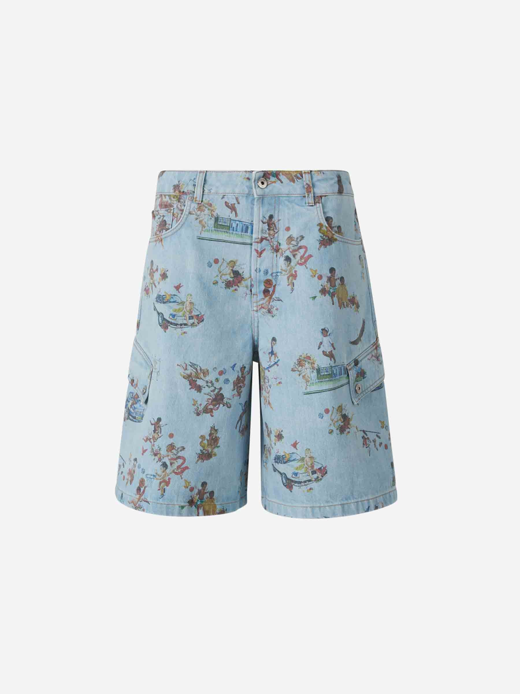 Outlet online Off-White Hombre Bermudas Denim Estampado color Azul sku 523-001181 01 - Foto 1