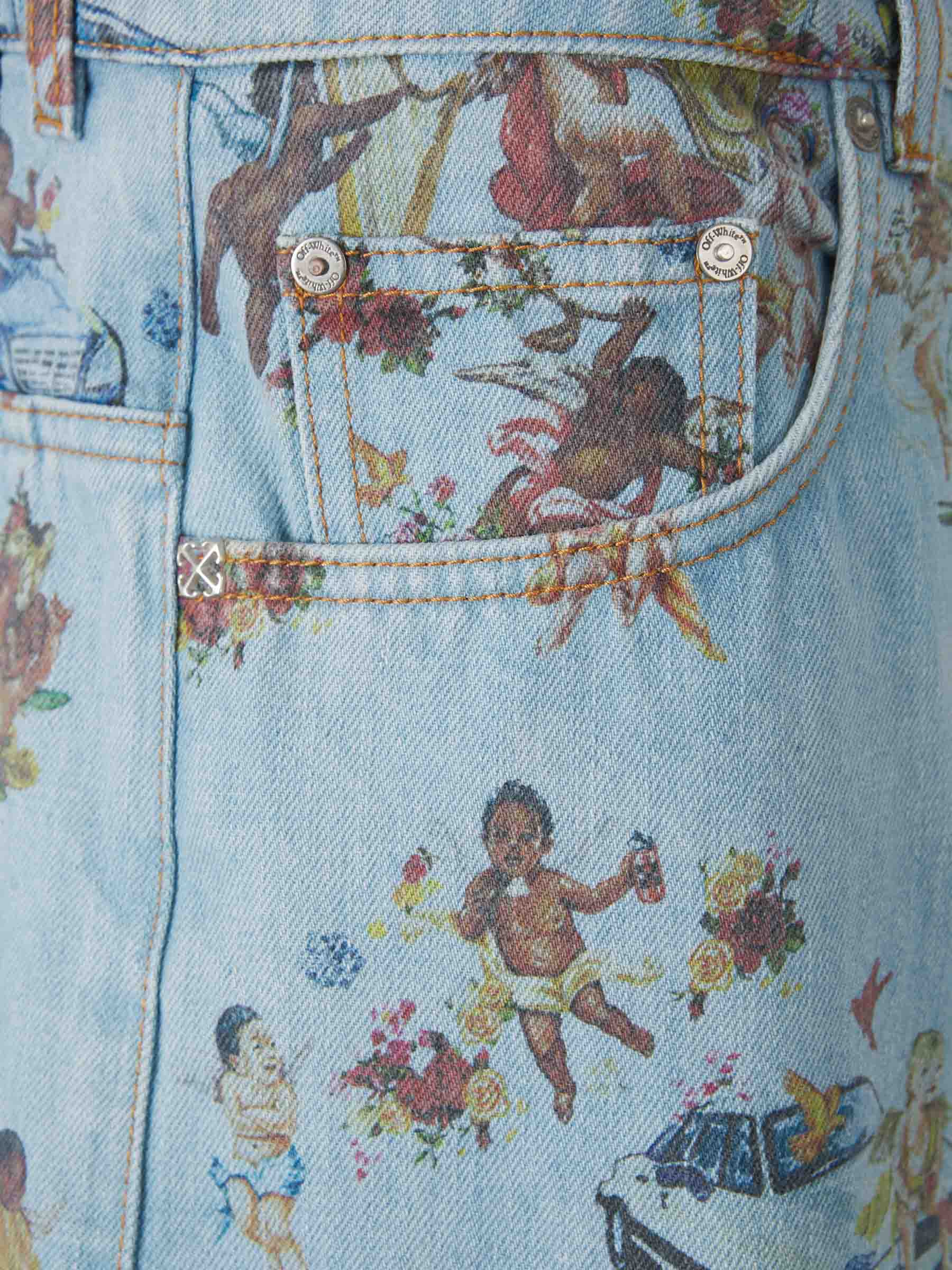 Outlet online Off-White Hombre Bermudas Denim Estampado color Azul sku 523-001181 01 - Foto 4